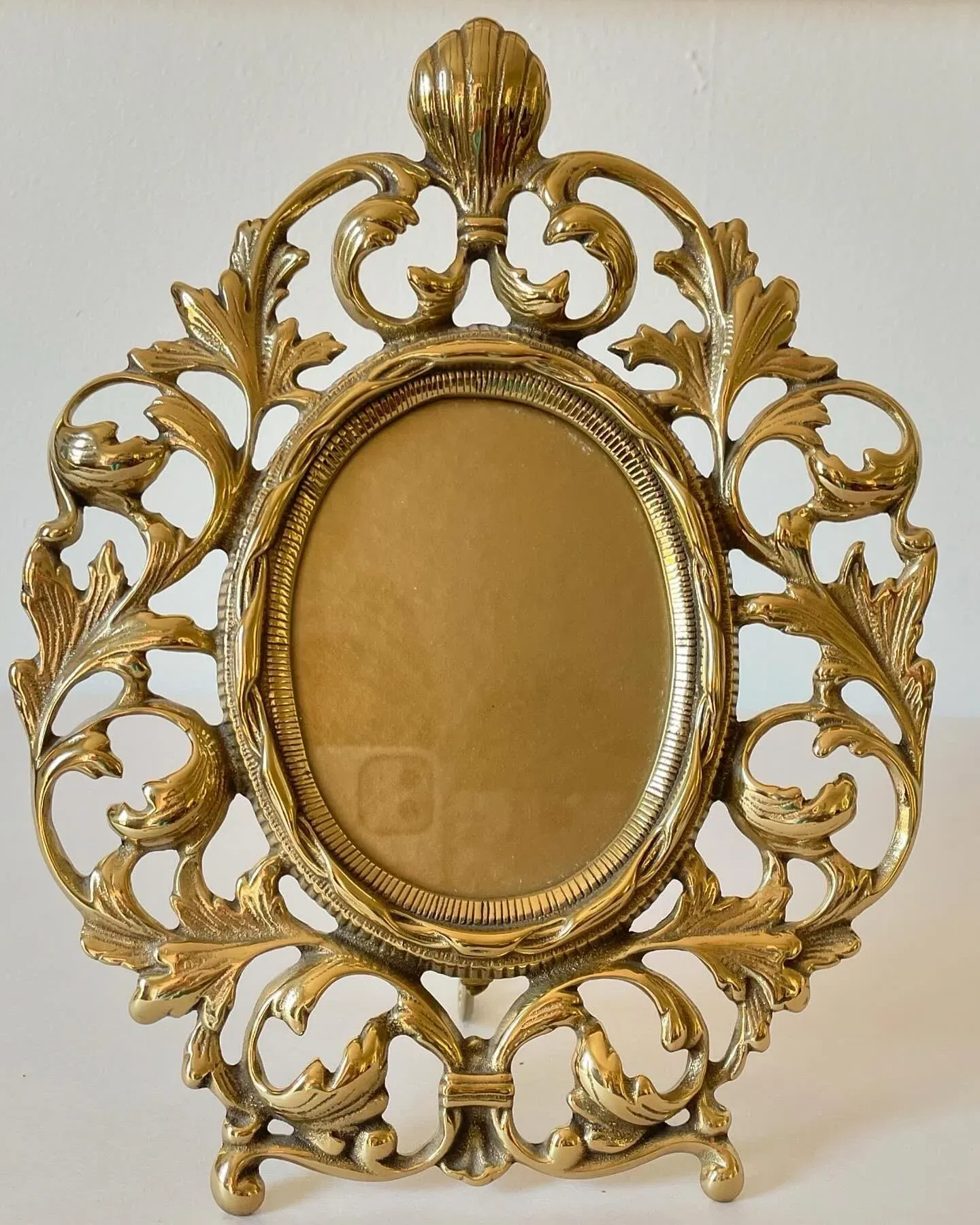Large Vintage Solid Brass Picture Frame