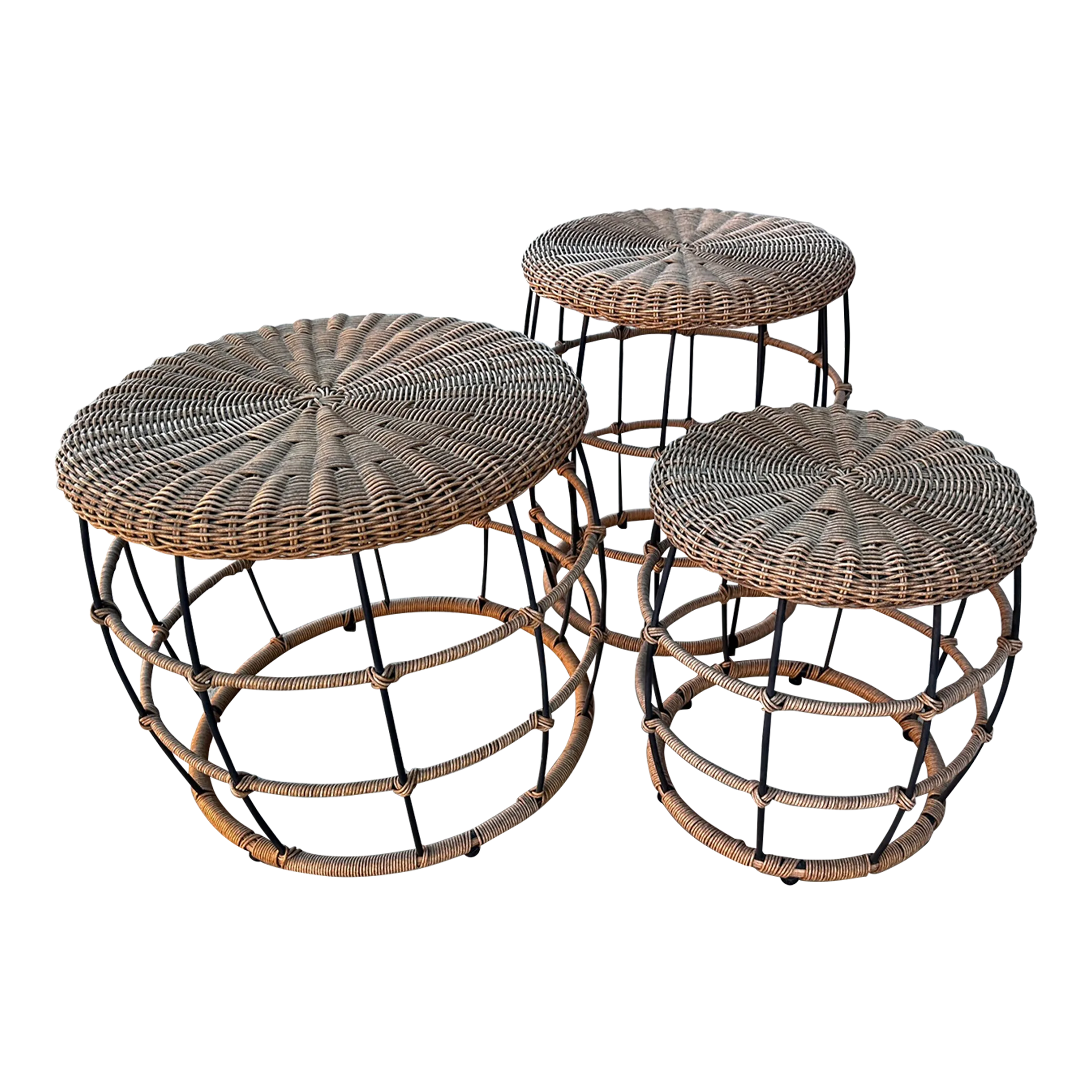 West Elm Style Set of Outdoor Side Tables Chairish