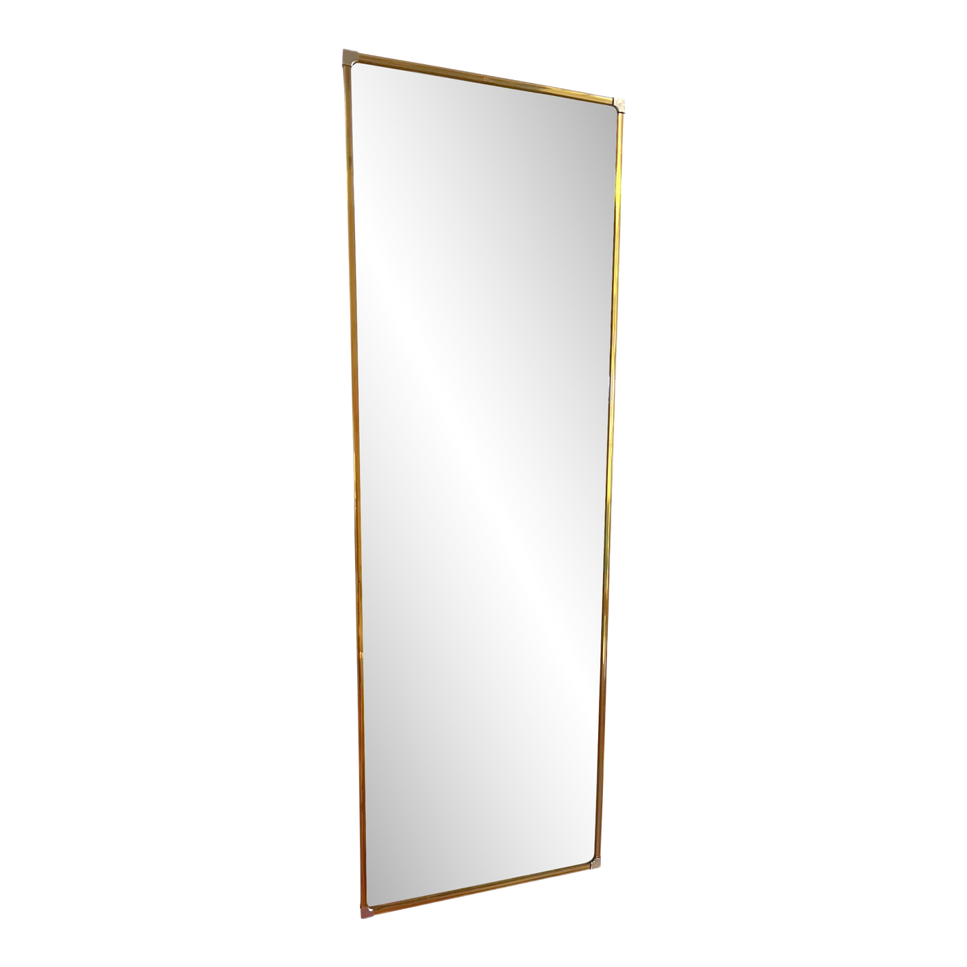 1970s Brass and Metal Full Length Mirror Chairish