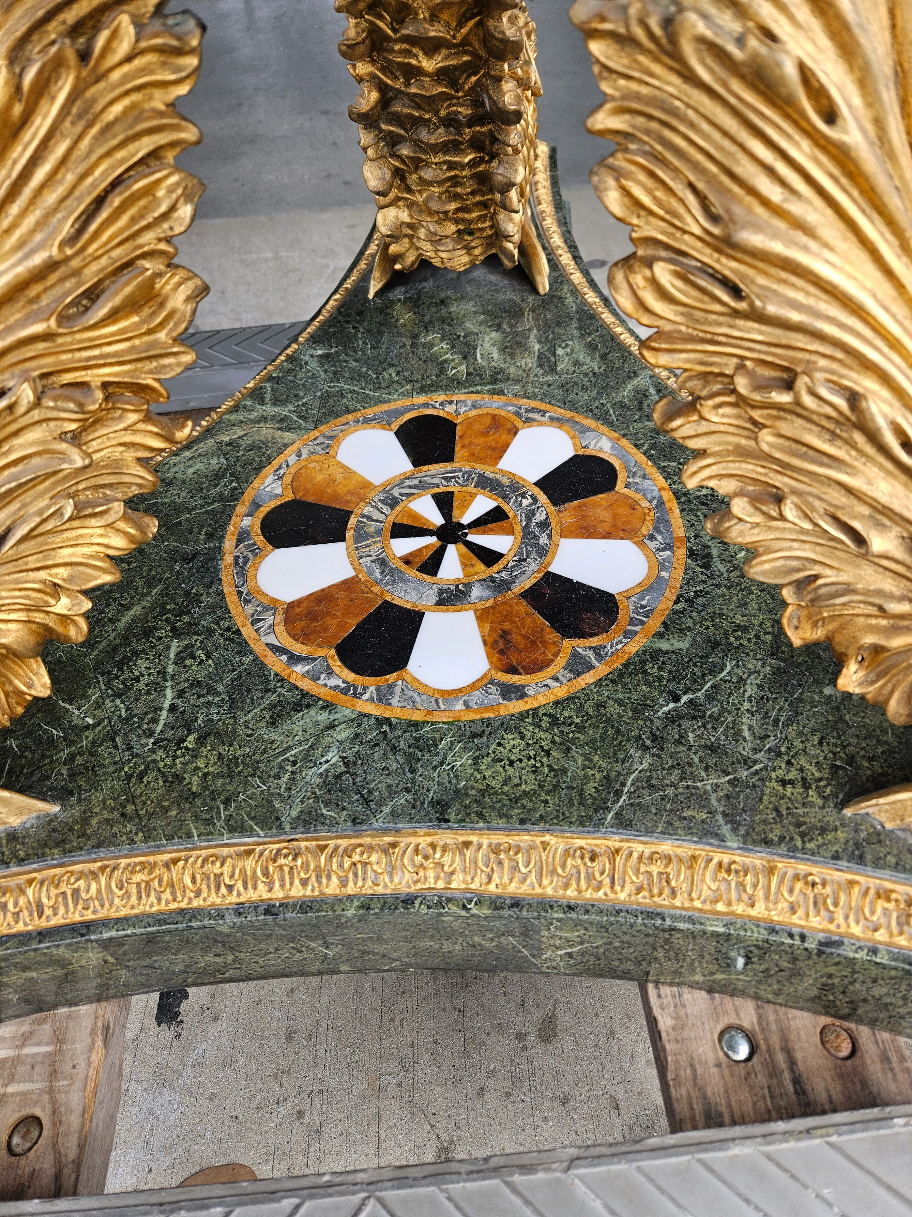 1990s Neoclassical Tessellated Marble Dolphin Table | Chairish, image size:3000x4000