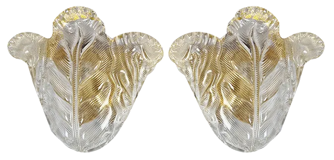 Murano Glass Wall Lights, 1950s, Set of 2