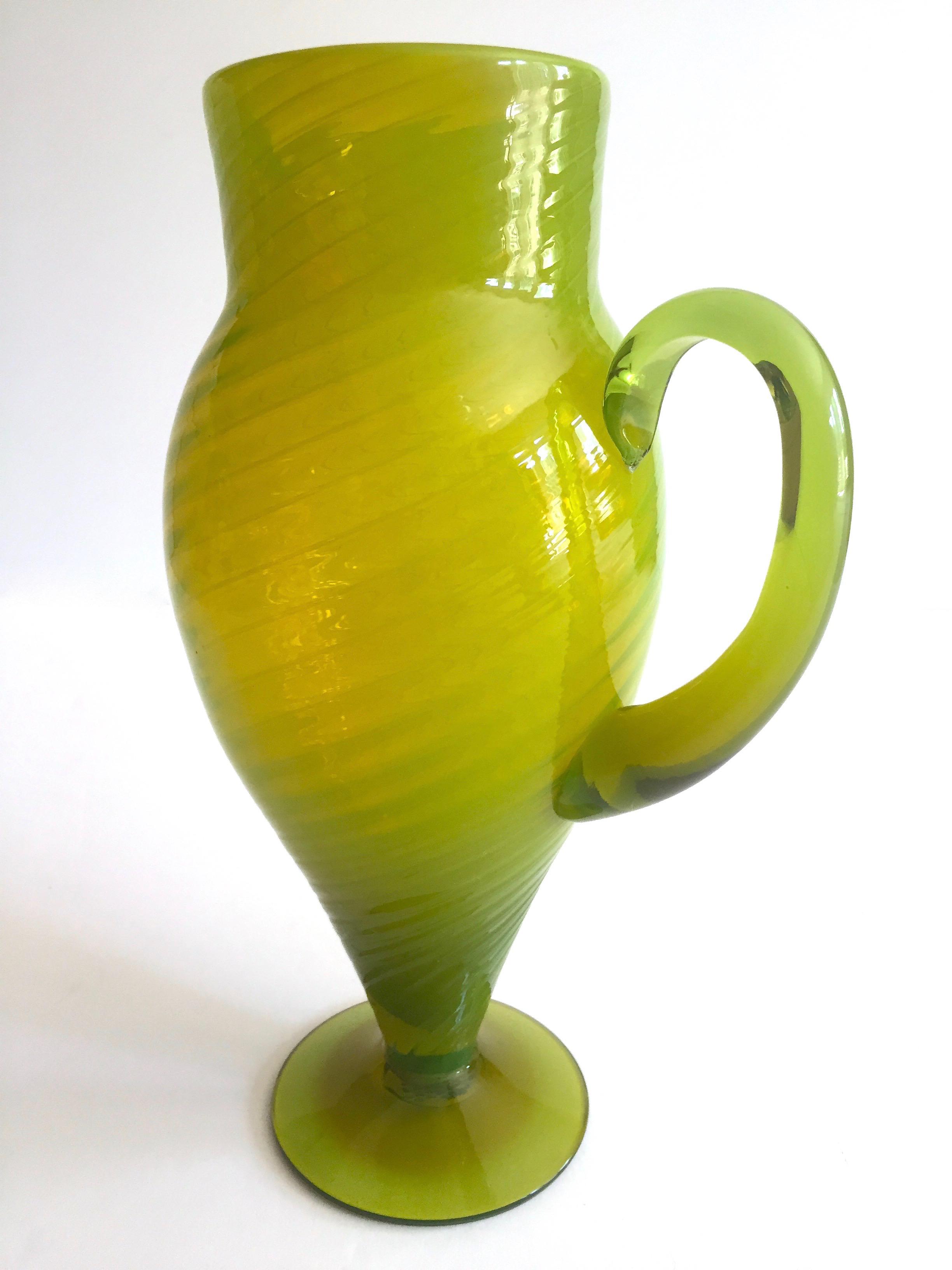 Vintage Mid Century Modern Italian Chartreuse Olive Green