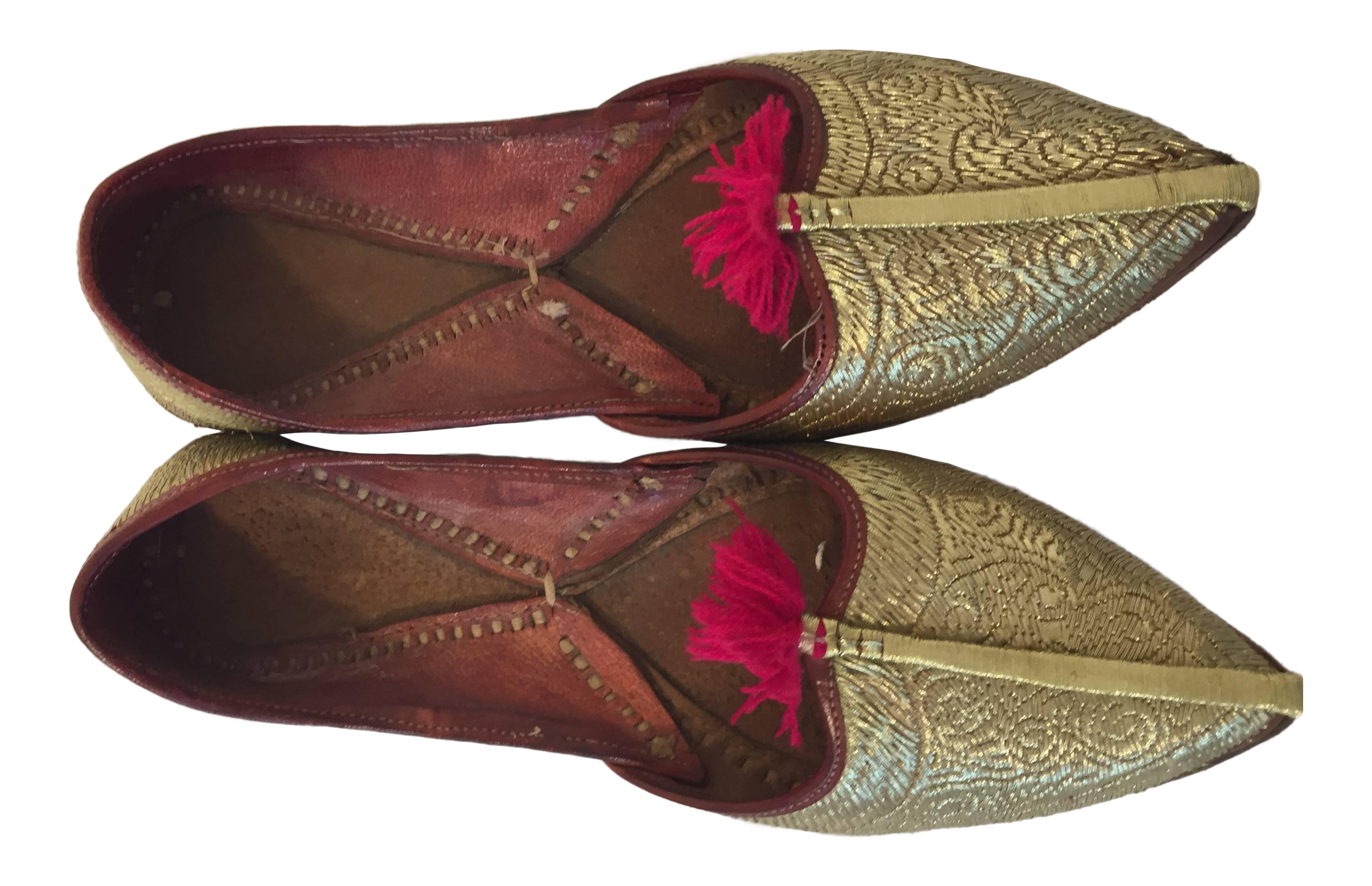 gold embroidered shoes