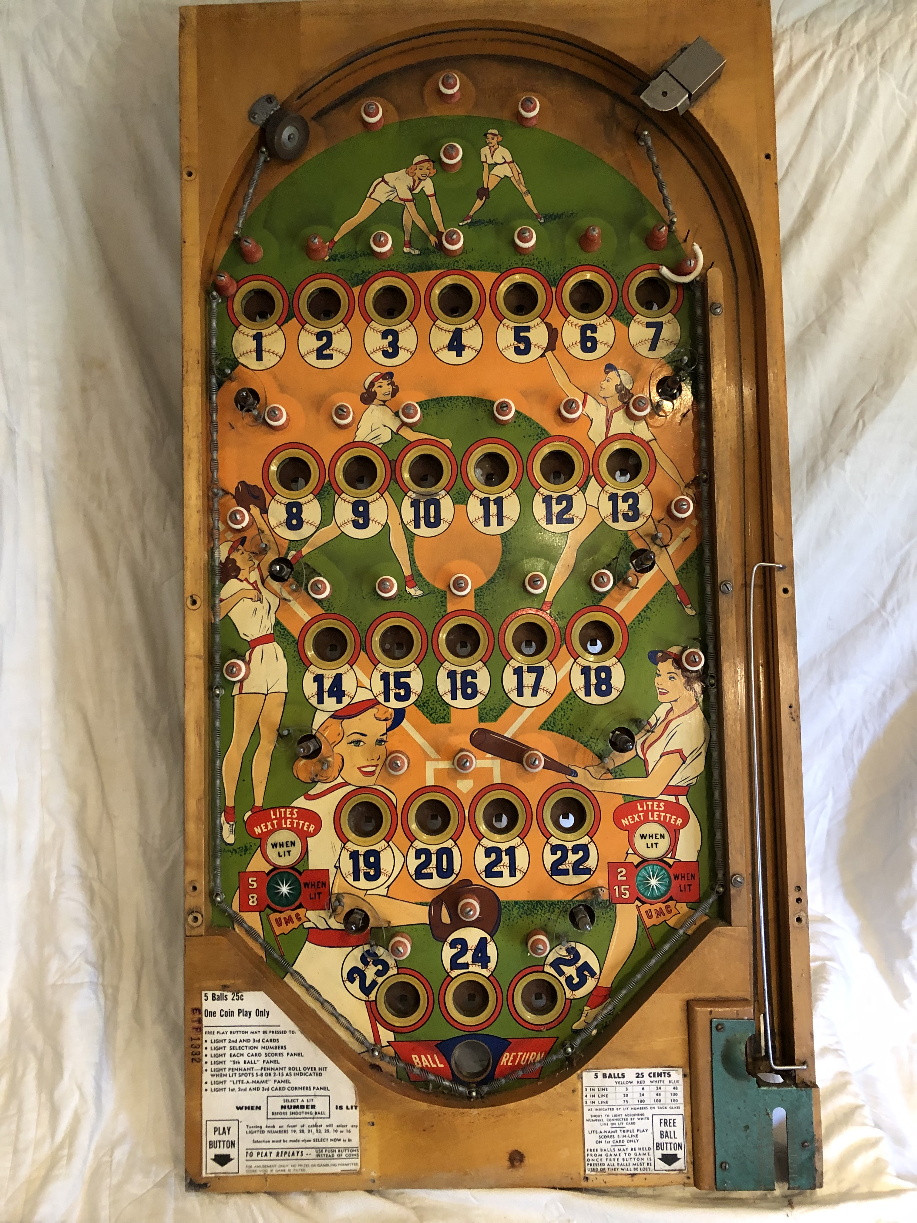 1940's Pinball Play Surface | Chairish