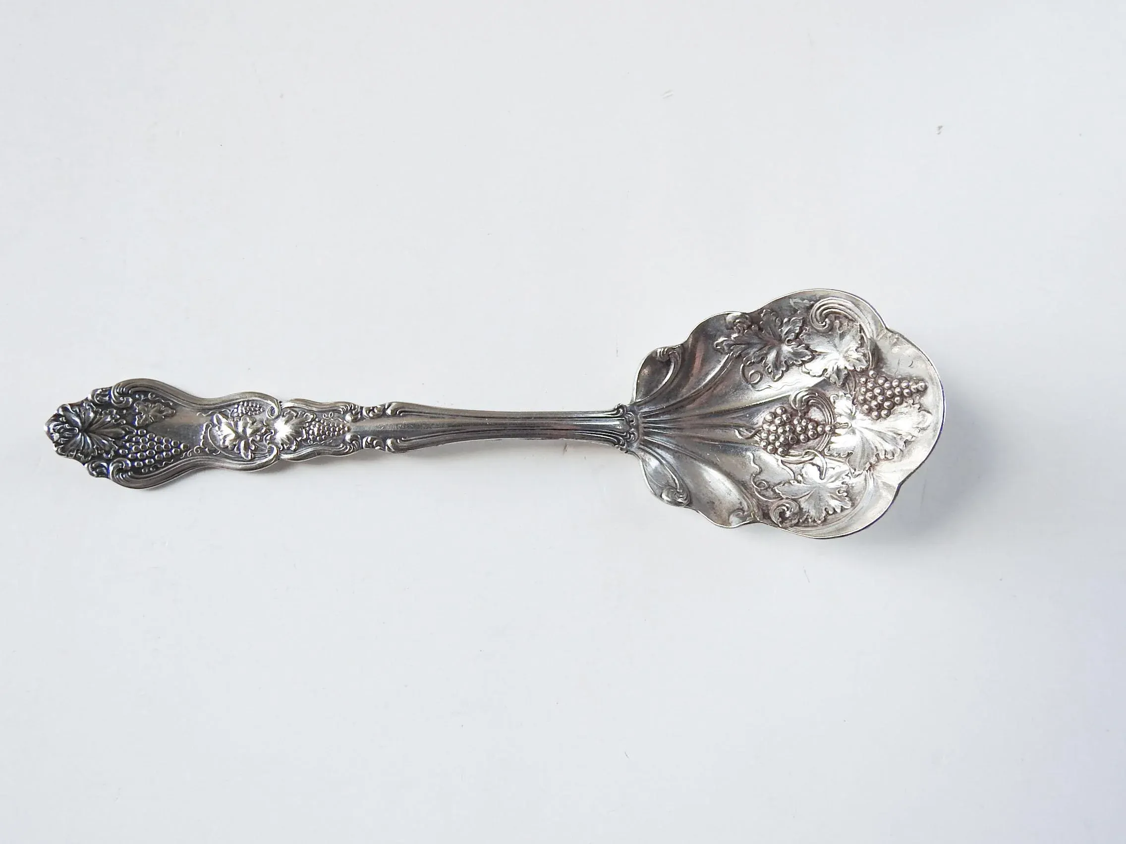 Vintage Silverplate Sugar Spoon Grapes Pattern