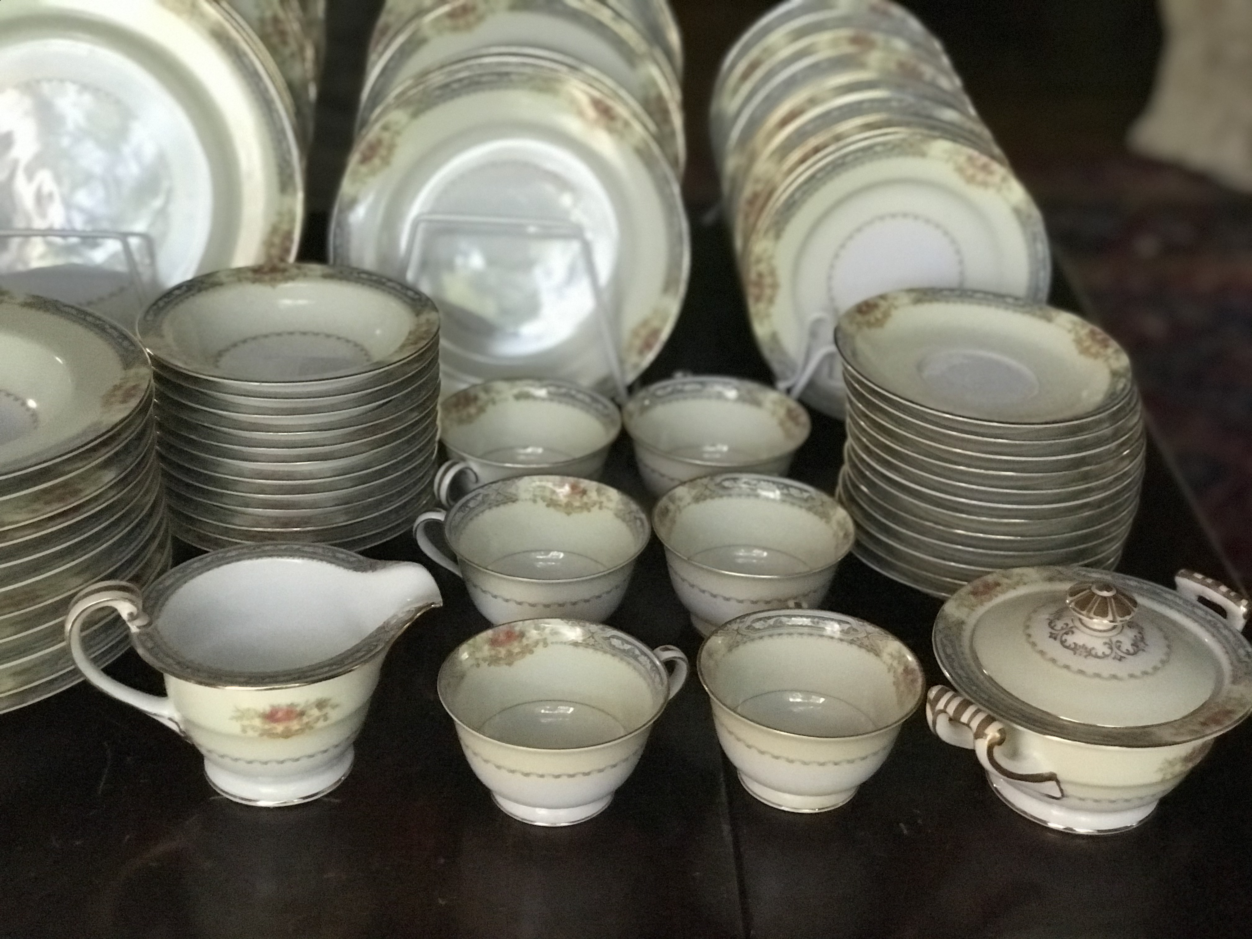Rose China　食器　12枚セット Made in Occupid Japan, Rose China Set for 12 Dinnerware, 83