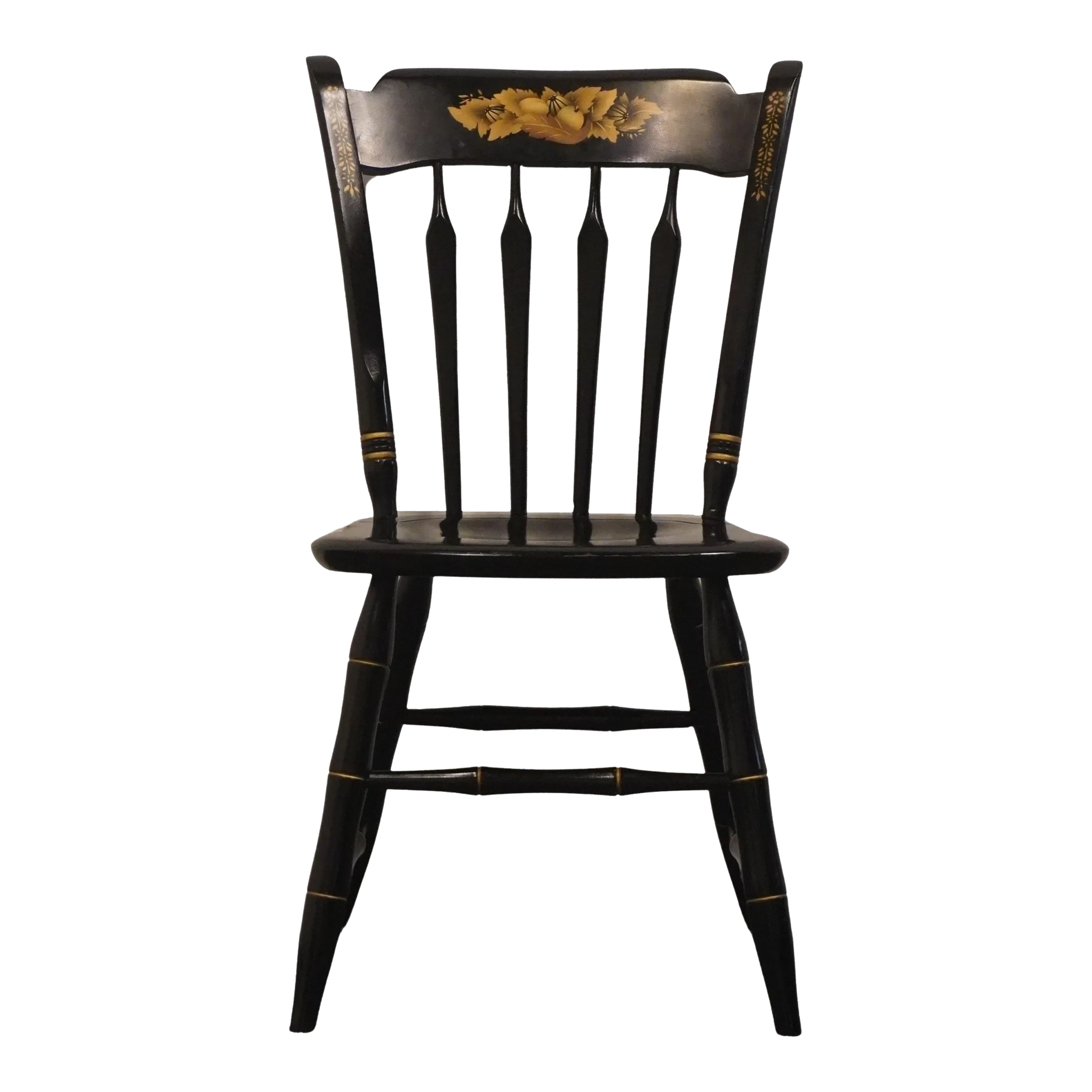 Ethan Allen / Baumritter Black & Gold Hand Decorated Hitchcock