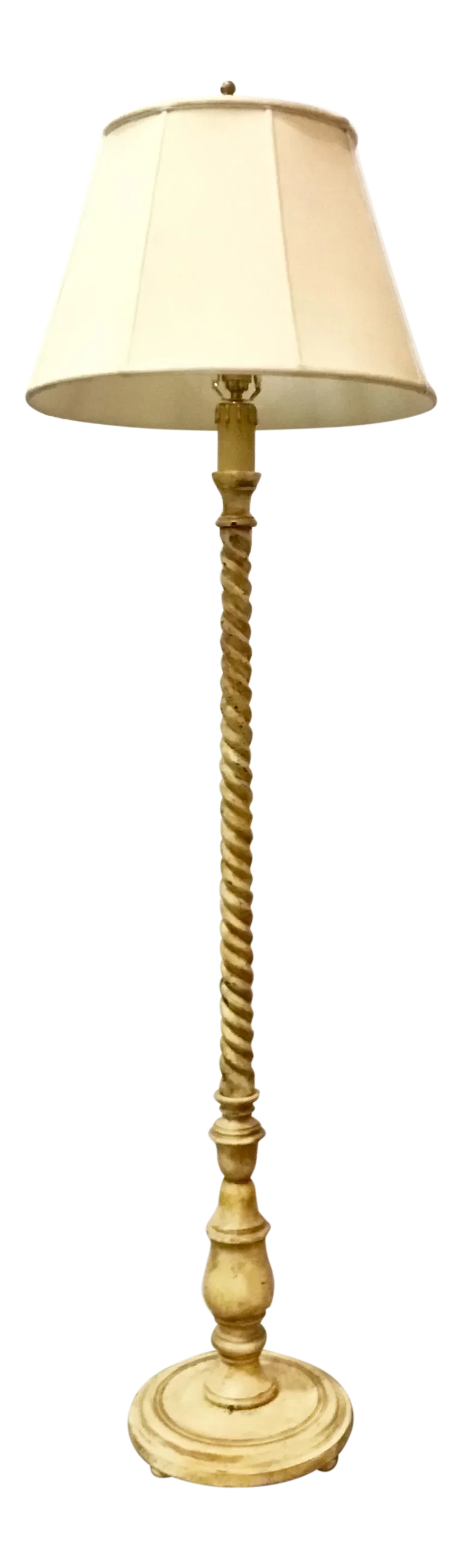 Transitional Carved Wood Cream Italian Floor Lamp Chairish