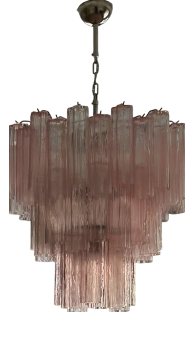 Pink Murano Glass Tronchi Chandelier