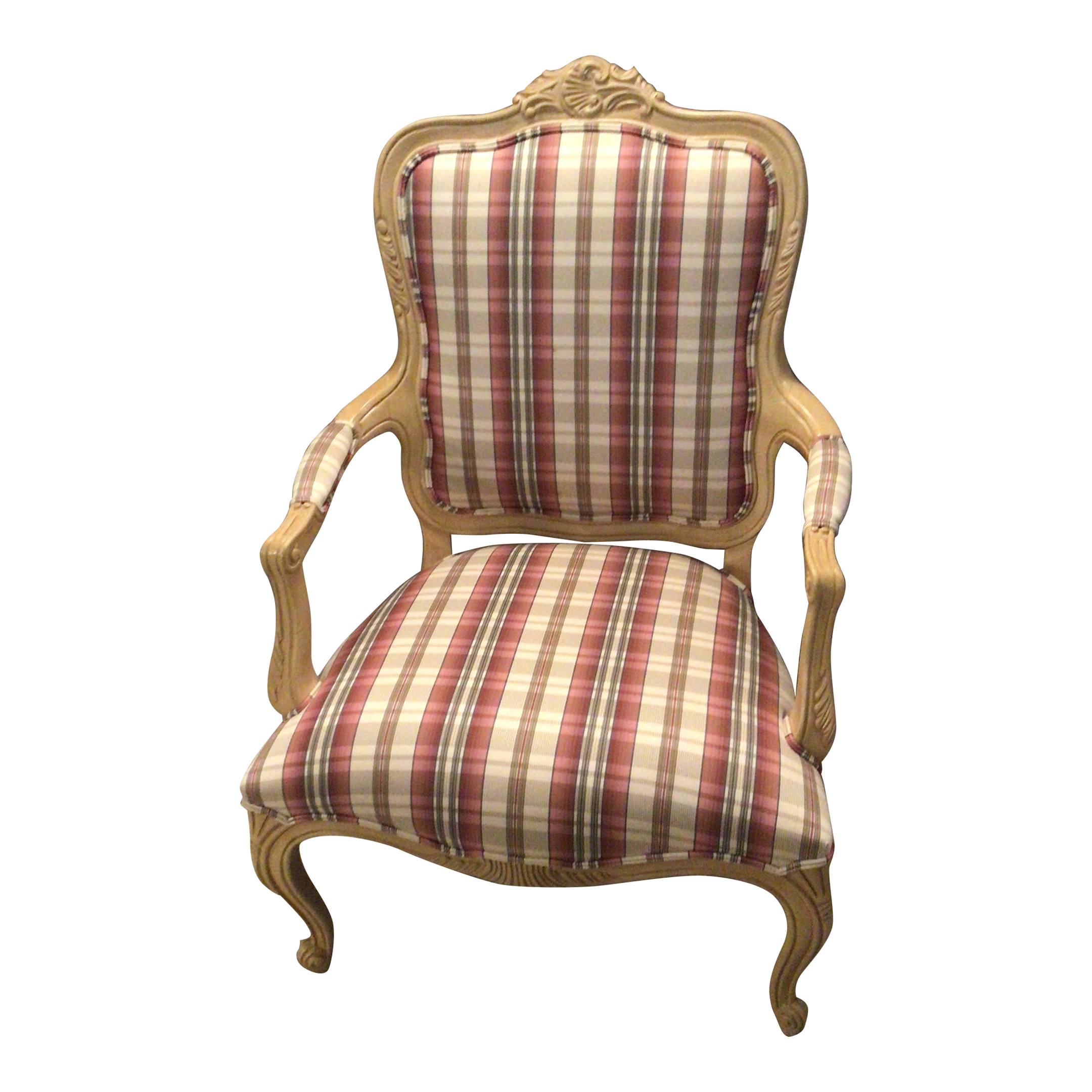 Ethan allen plaid chair sales