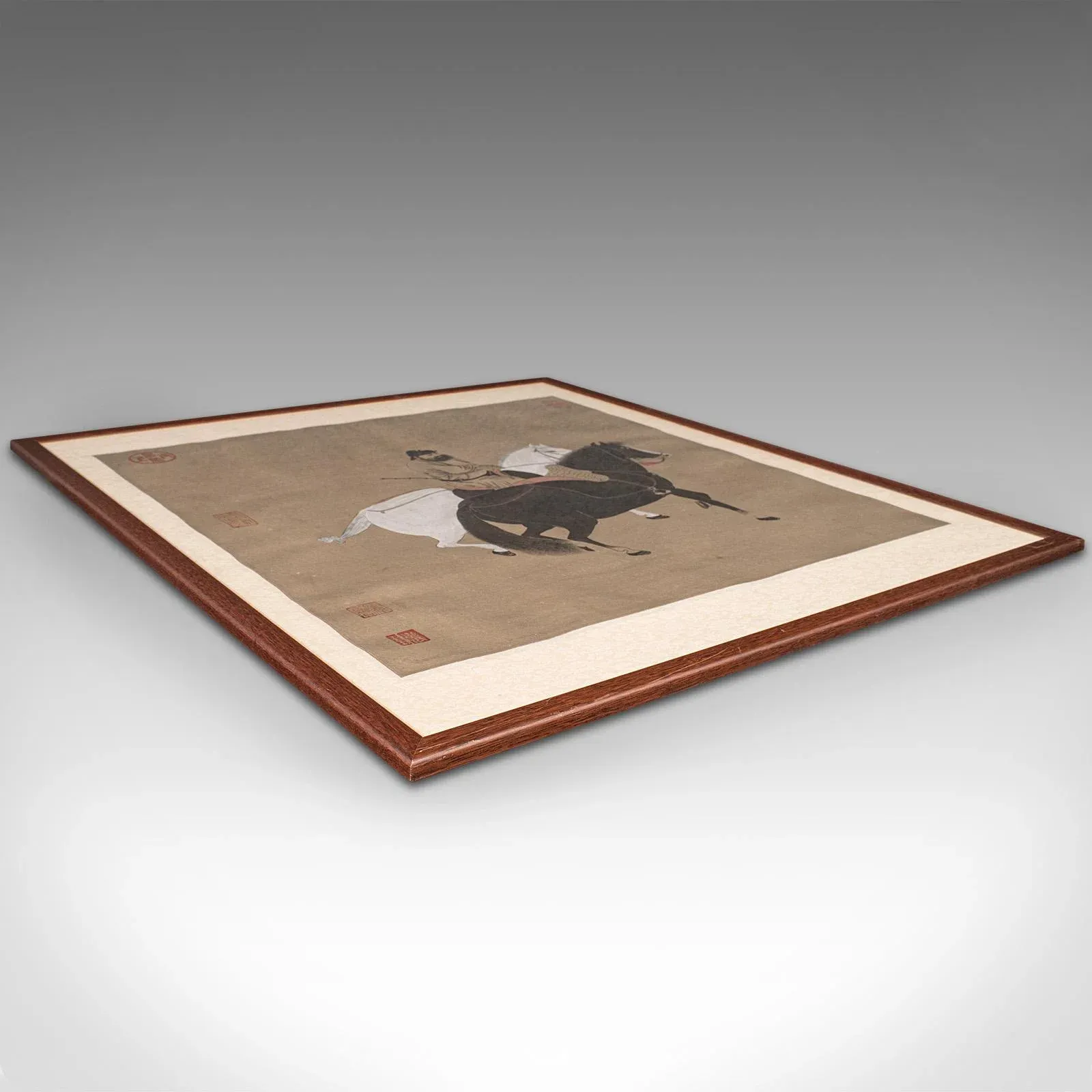 1950\'s Chinese Vintage Framed Ink on Paper Picture