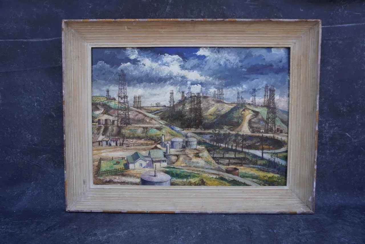 Janós Bernát Industrial California Landscape, Los Angeles Oil