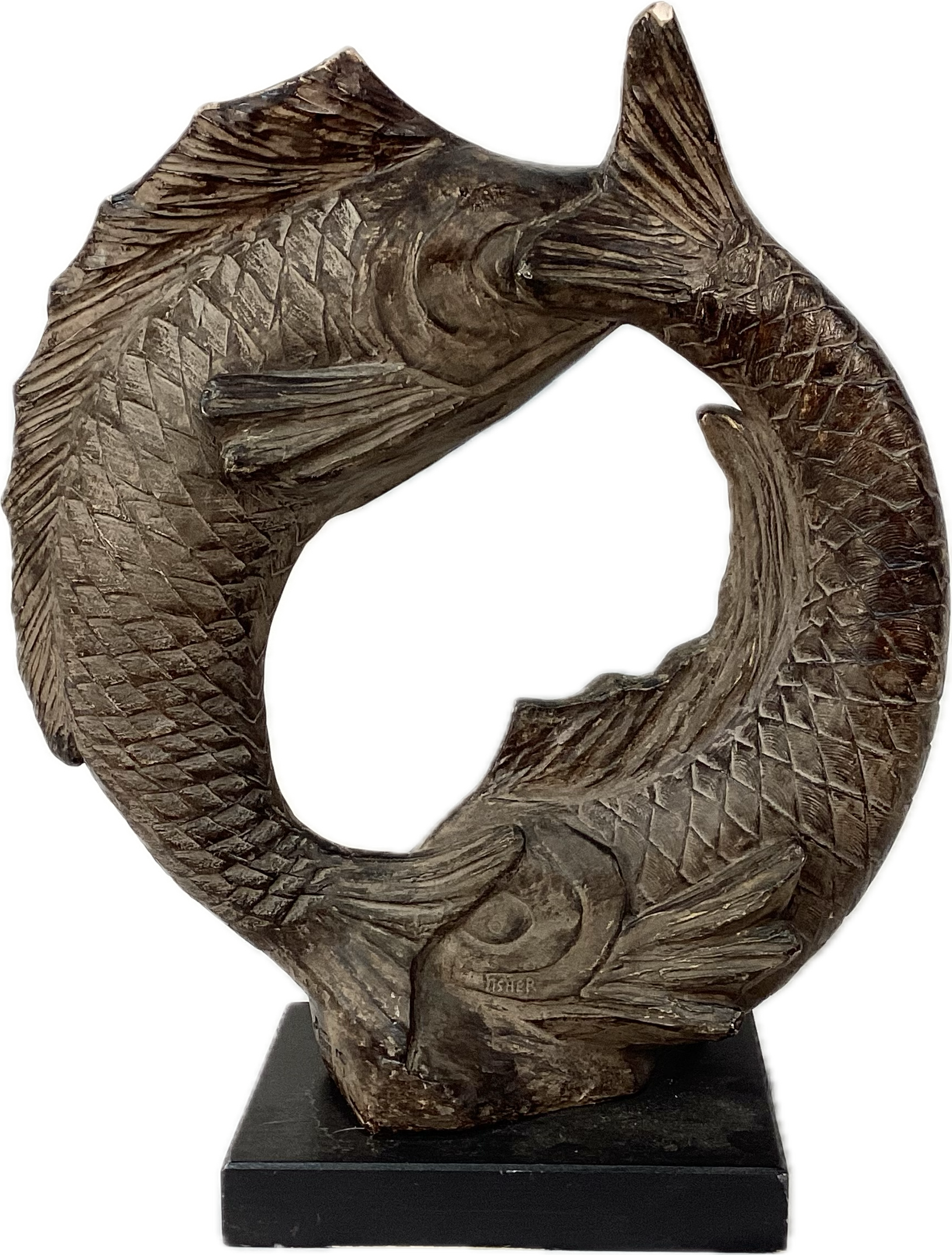 Fabrio Plessi:Opus Video Sculpture/ビデオ彫刻 Austin Sculpture by David Fisher Infinity Carp | Chairish