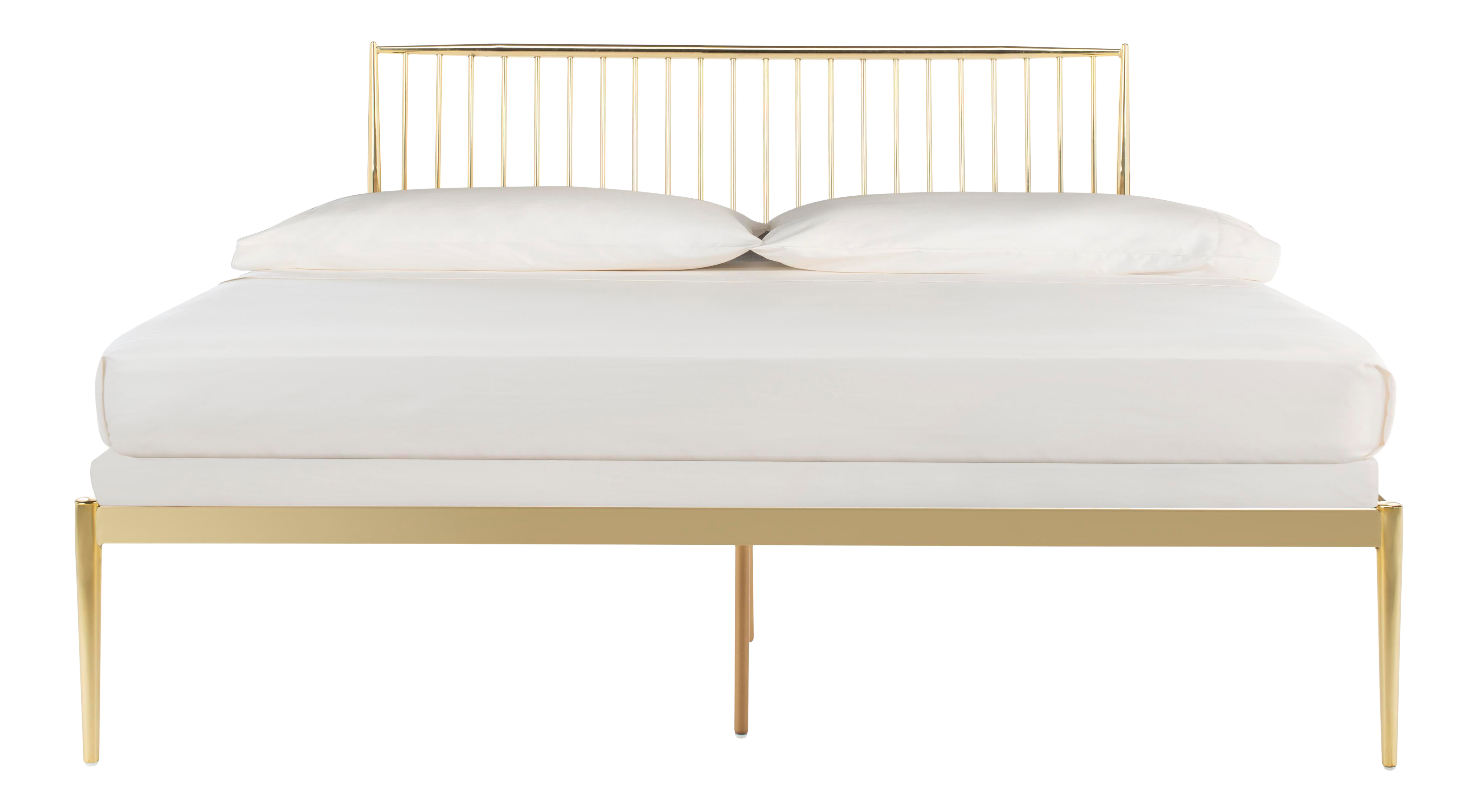 Modern Metal King Bed Gold Chairish