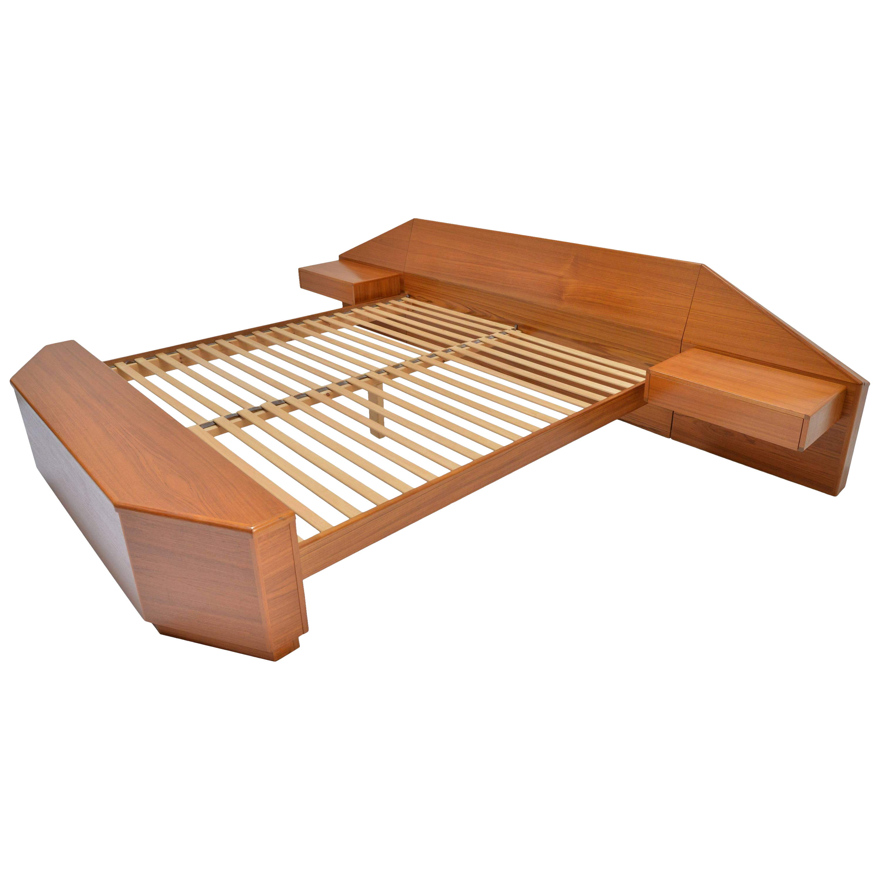 King Size Platform Bed By Danish Modernist Laurits M Larsen Chairish