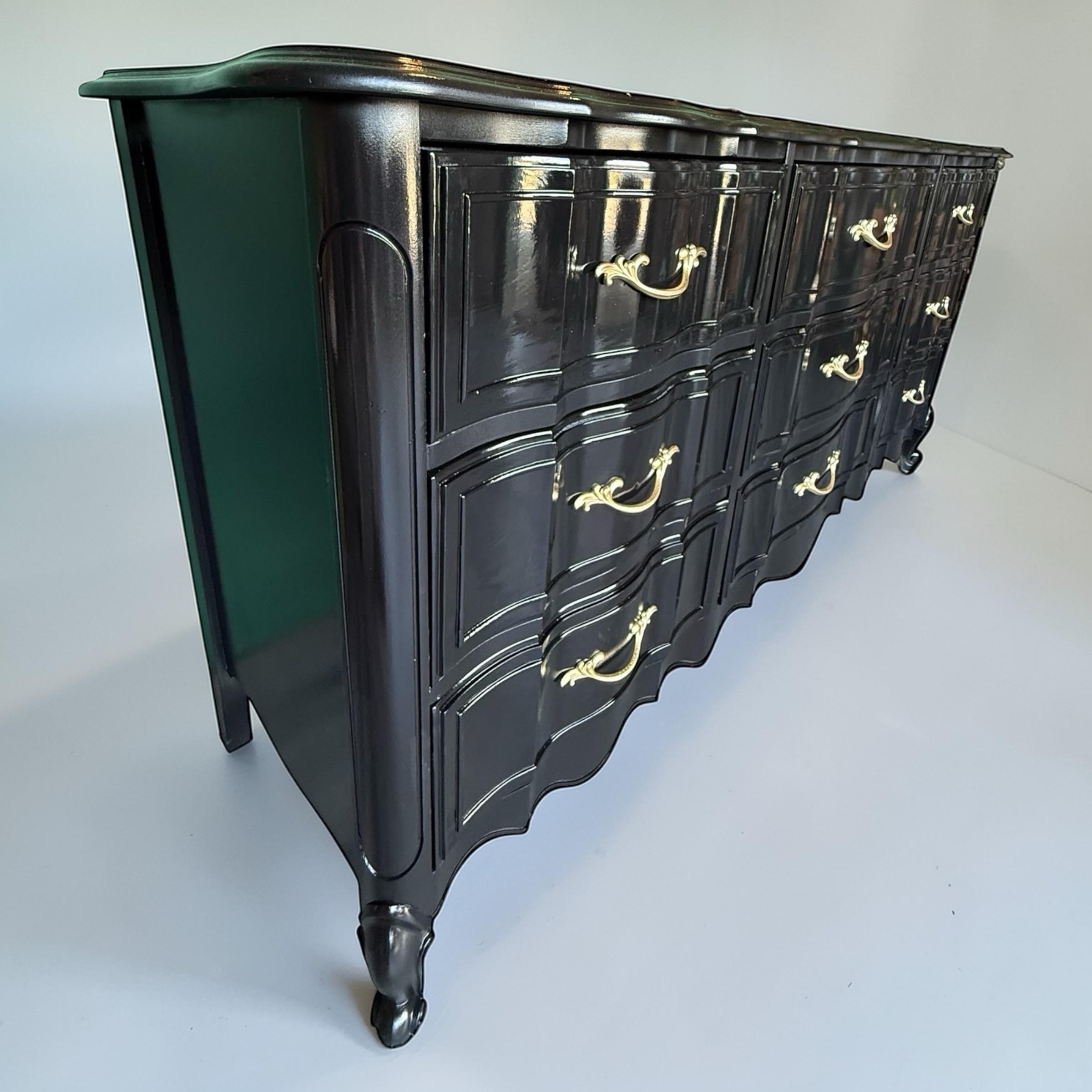 french provincial black dresser Black French Provincial High Boy Dresser Set For Sale - FunCycled