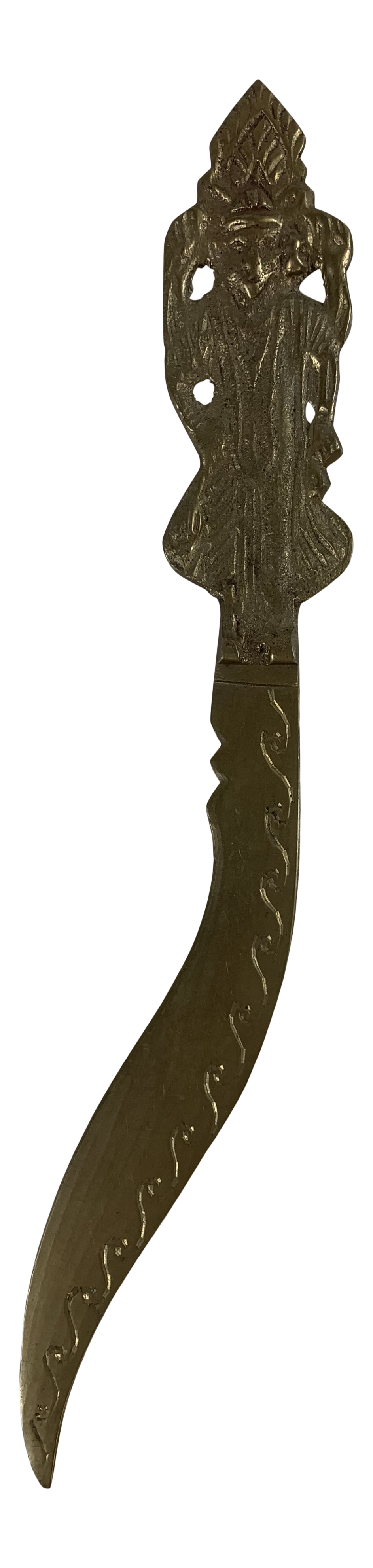Mid 20th Century Vintage Brass Letter Opener of an India Deity Chairish