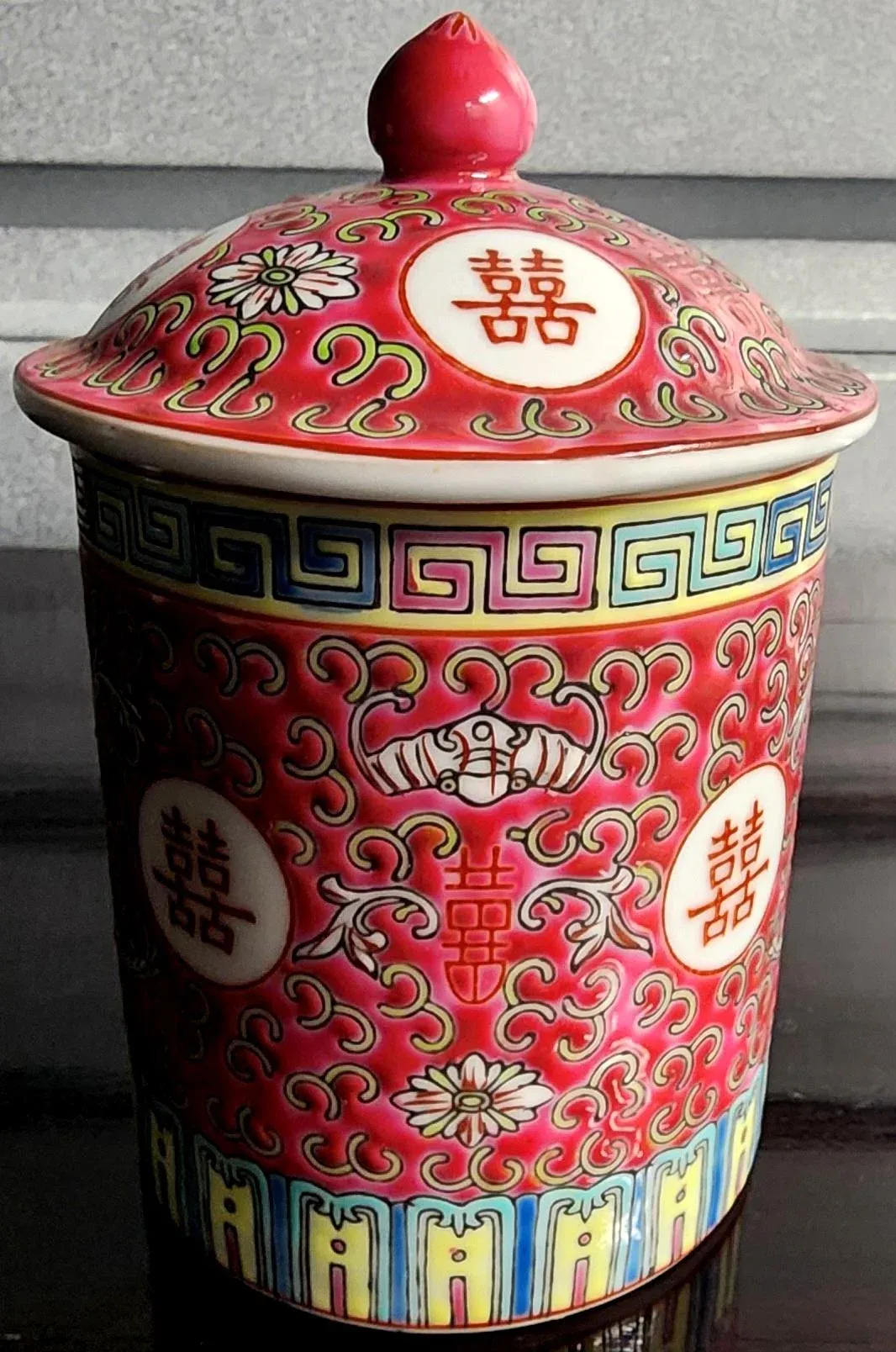 Vintage Chinese Polychrome Fine Enamel Tea Cup W/Lid Chairish