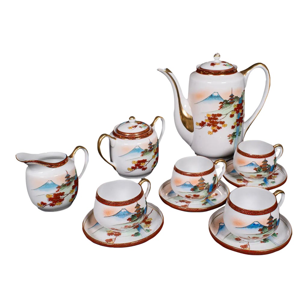 1940's Vintage Art Deco Japanese 4-Person Tea Set | Chairish