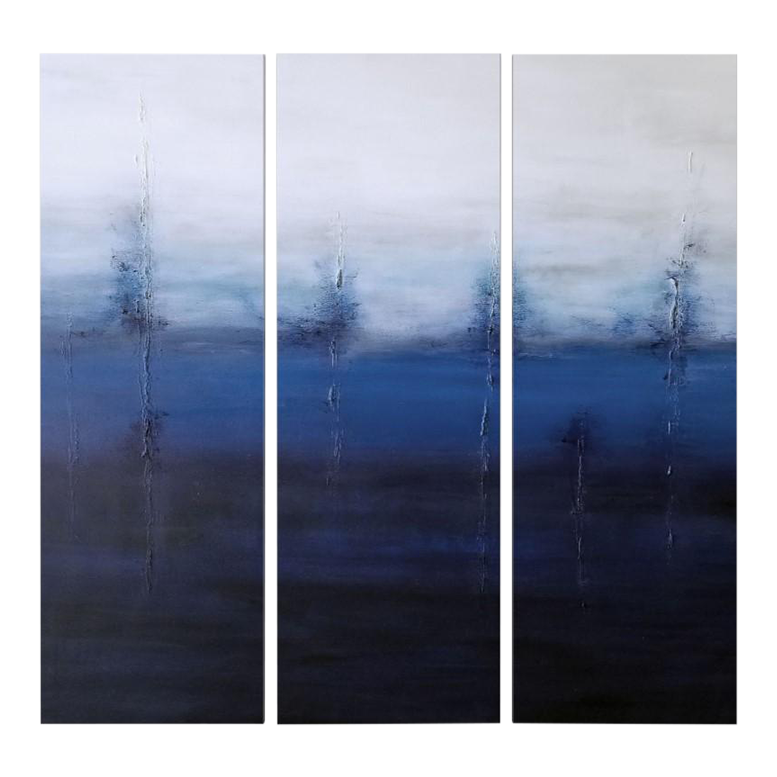 "Indigo" KR Moehr Original Canvas Print Triptych Canvas Prints Set of 3 Chairish