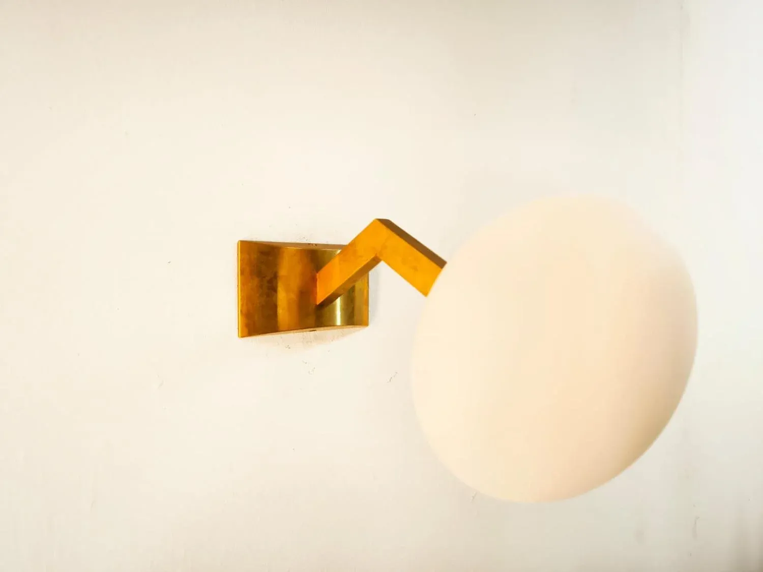 Brass Wall Light with Oval Glass