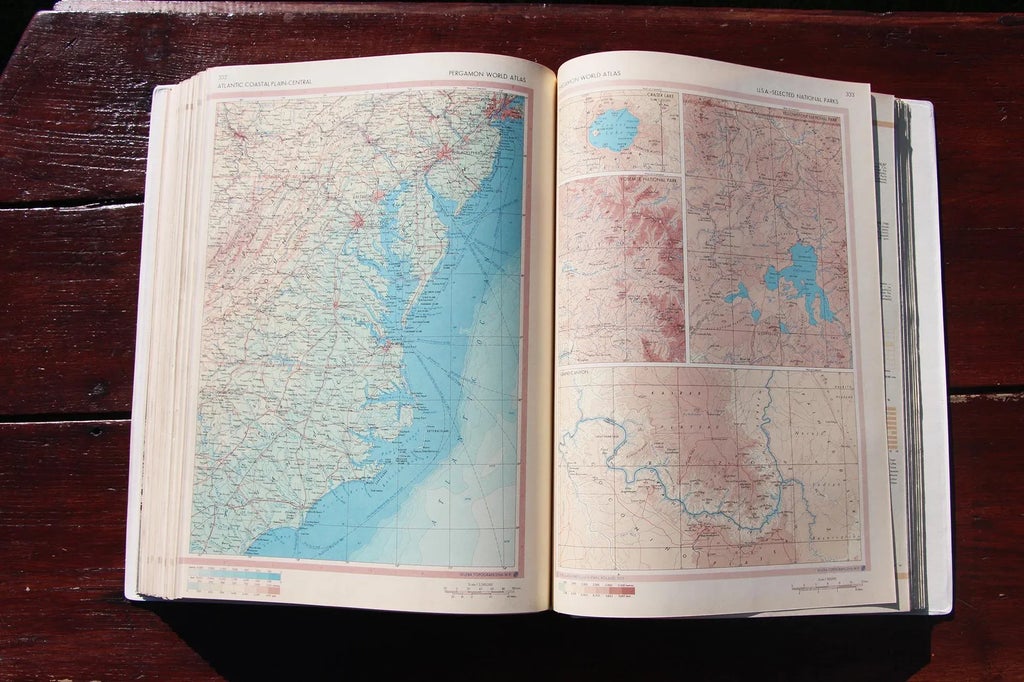 1960s Pergamon World Atlas Oxford | Chairish
