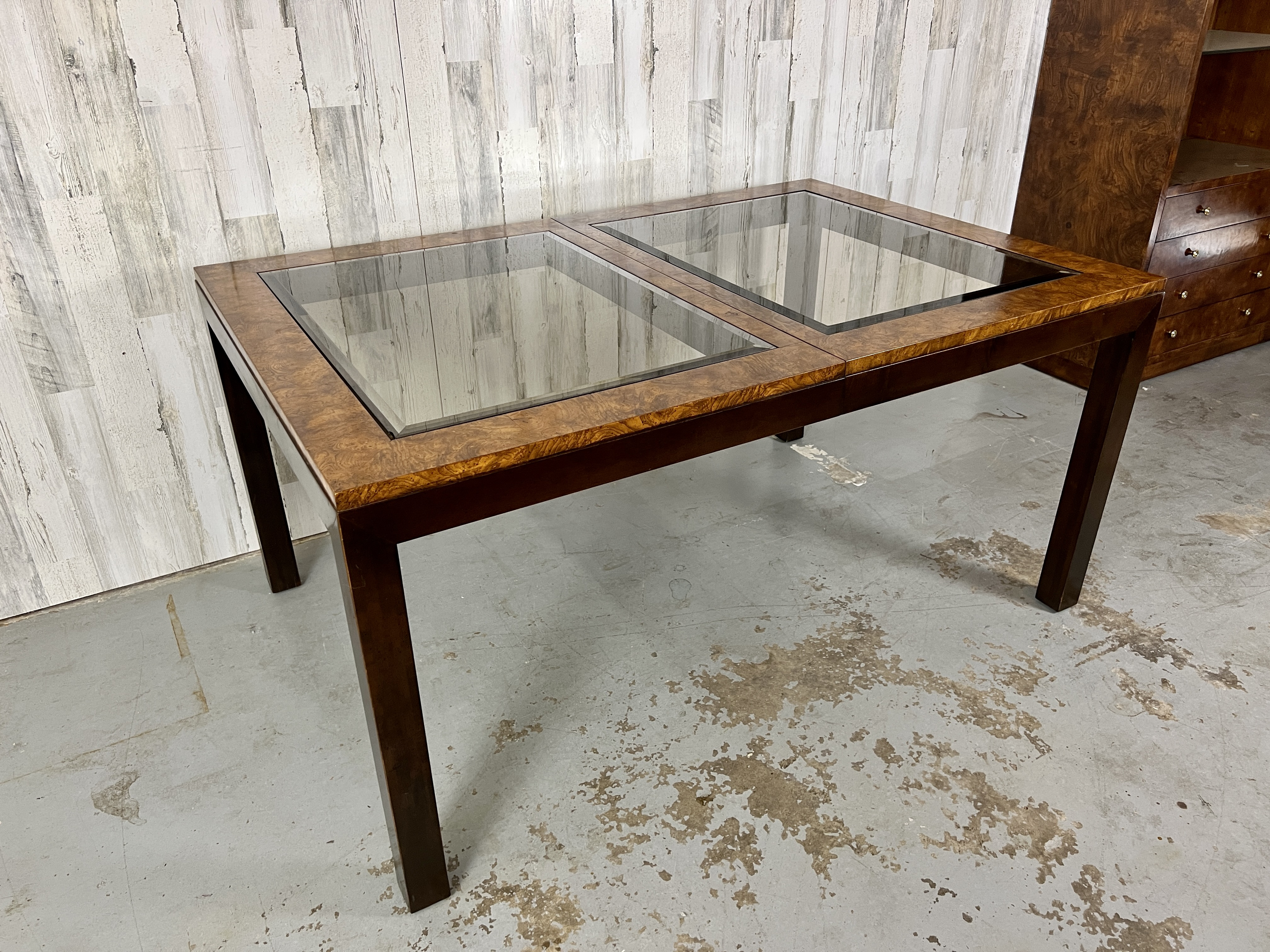 Mid century modern glass dining table deals