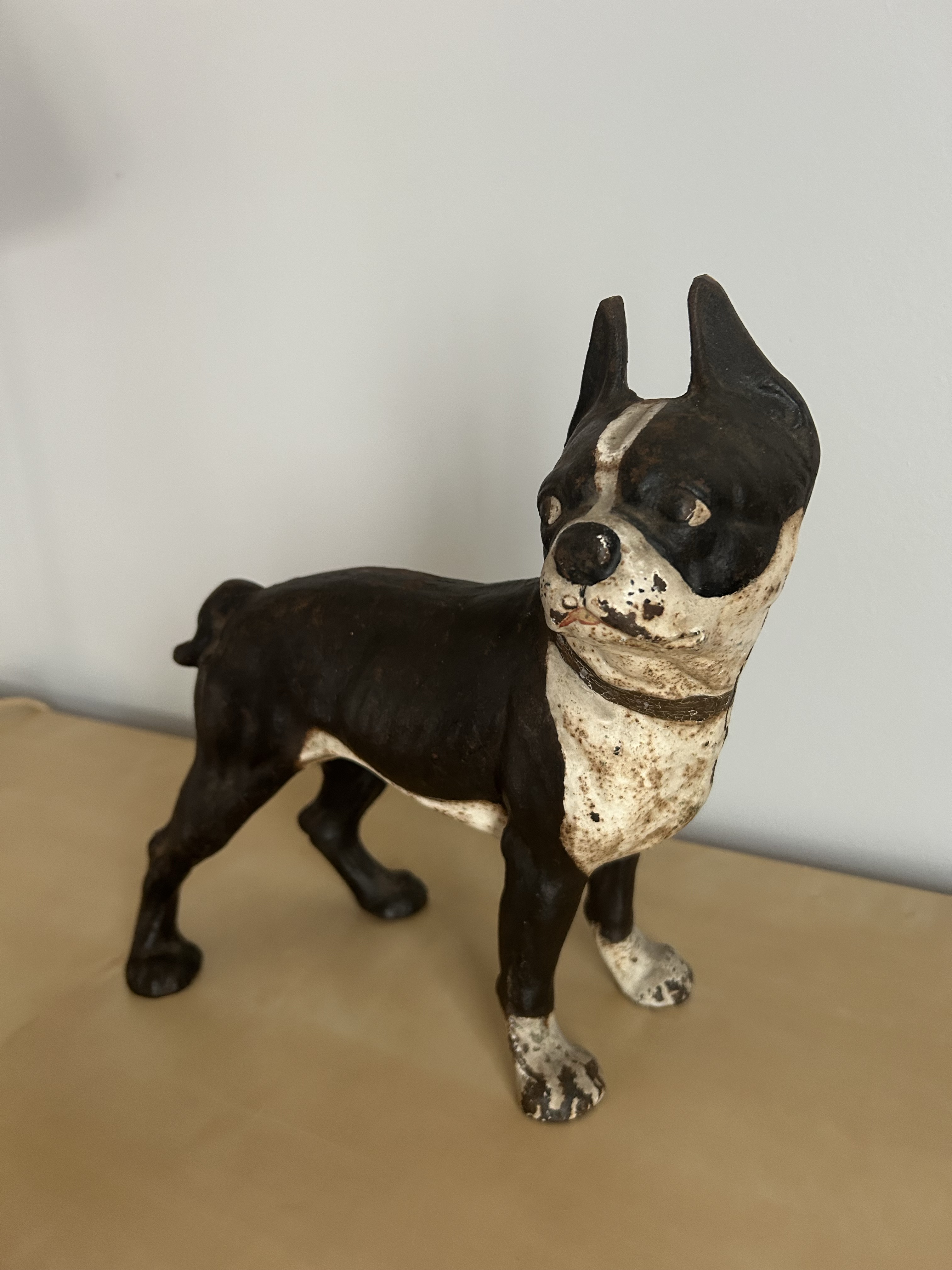 Boston Terrier Statue Antique Bulldog Doorstop Antique Cast Iron
