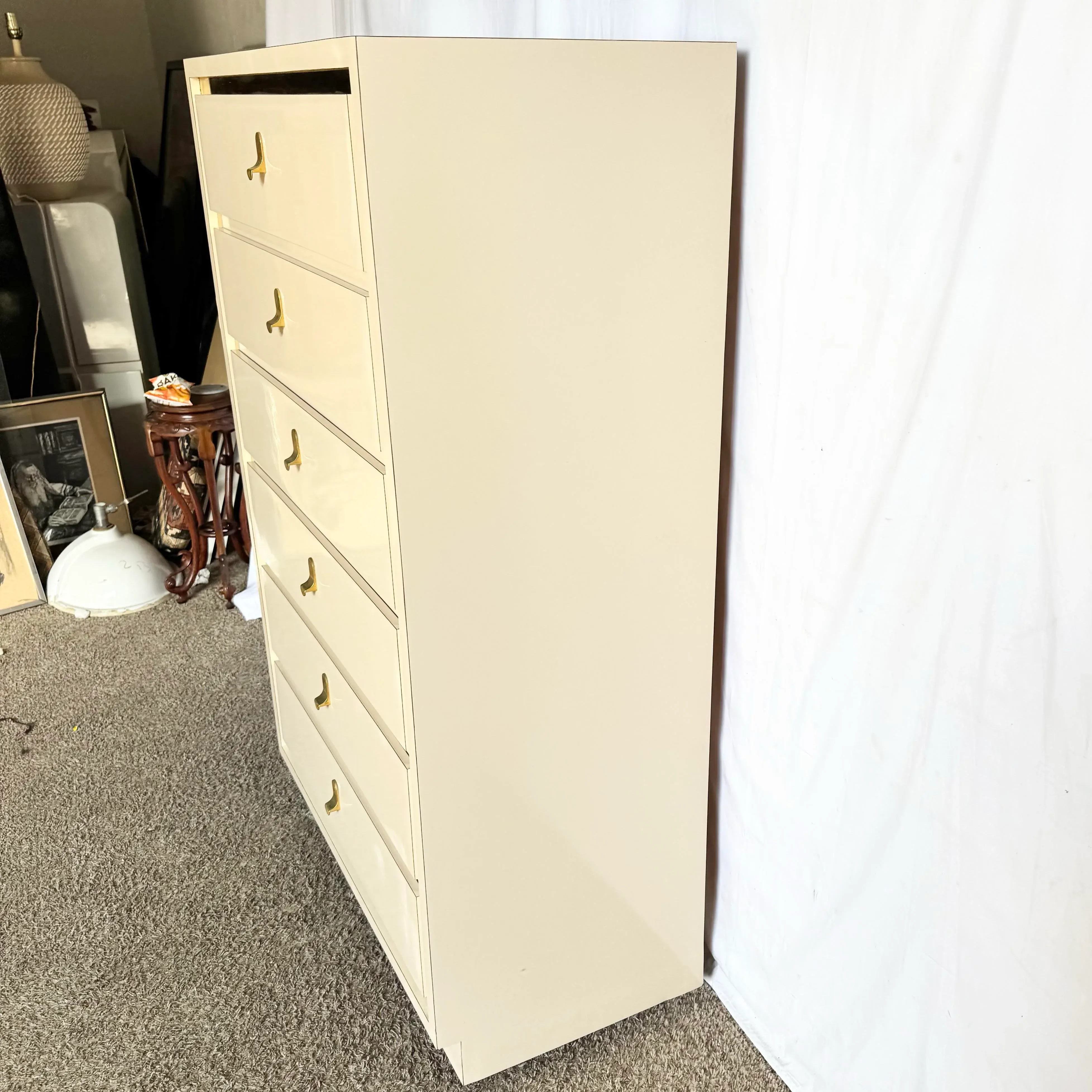 Postmodern Cream Laminate Highboy Dresser With Gold Accents is available  for purchase on au PAY Market - Imported Goods Online Store Co.Ltd. | au  PAY Market - Online Shopping Site