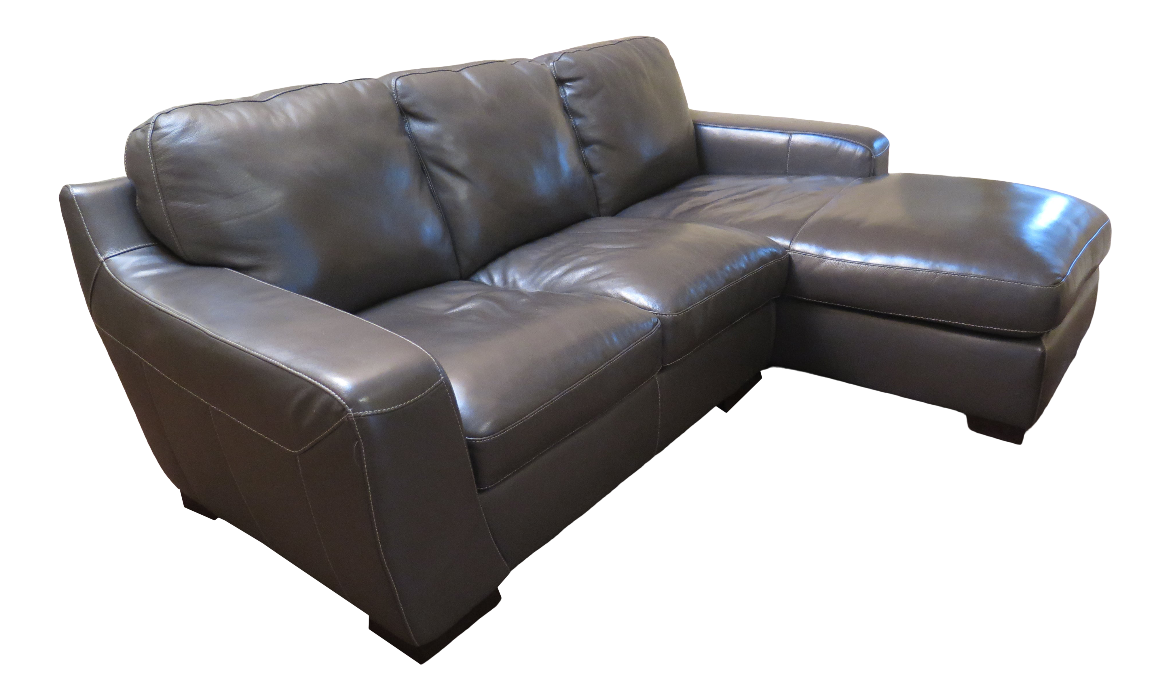 Vintage Gray Stitched Leather Sofa Chairish