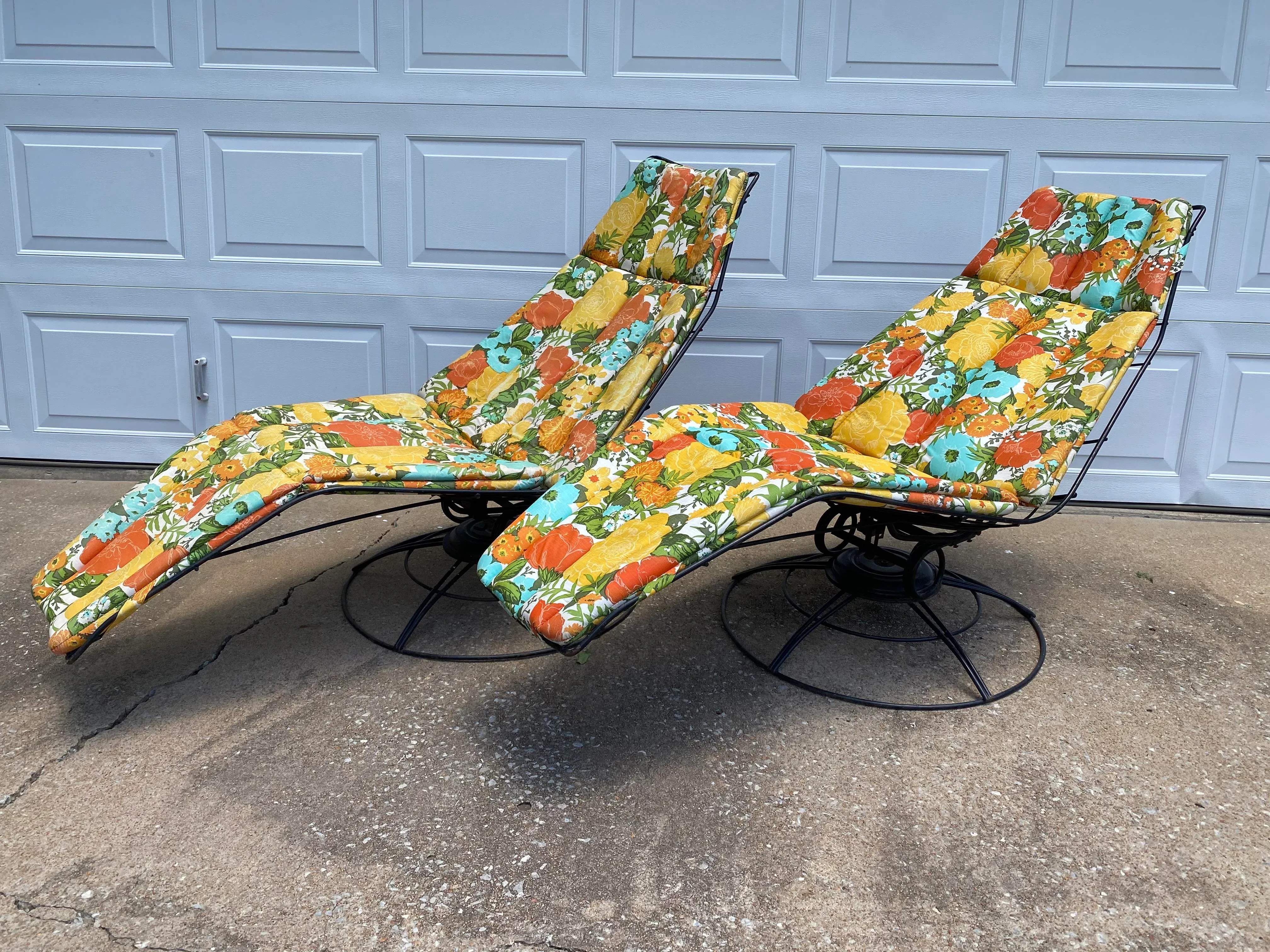 Homecrest Two Person Chaise Lounge Mid Century Modern Homecrest