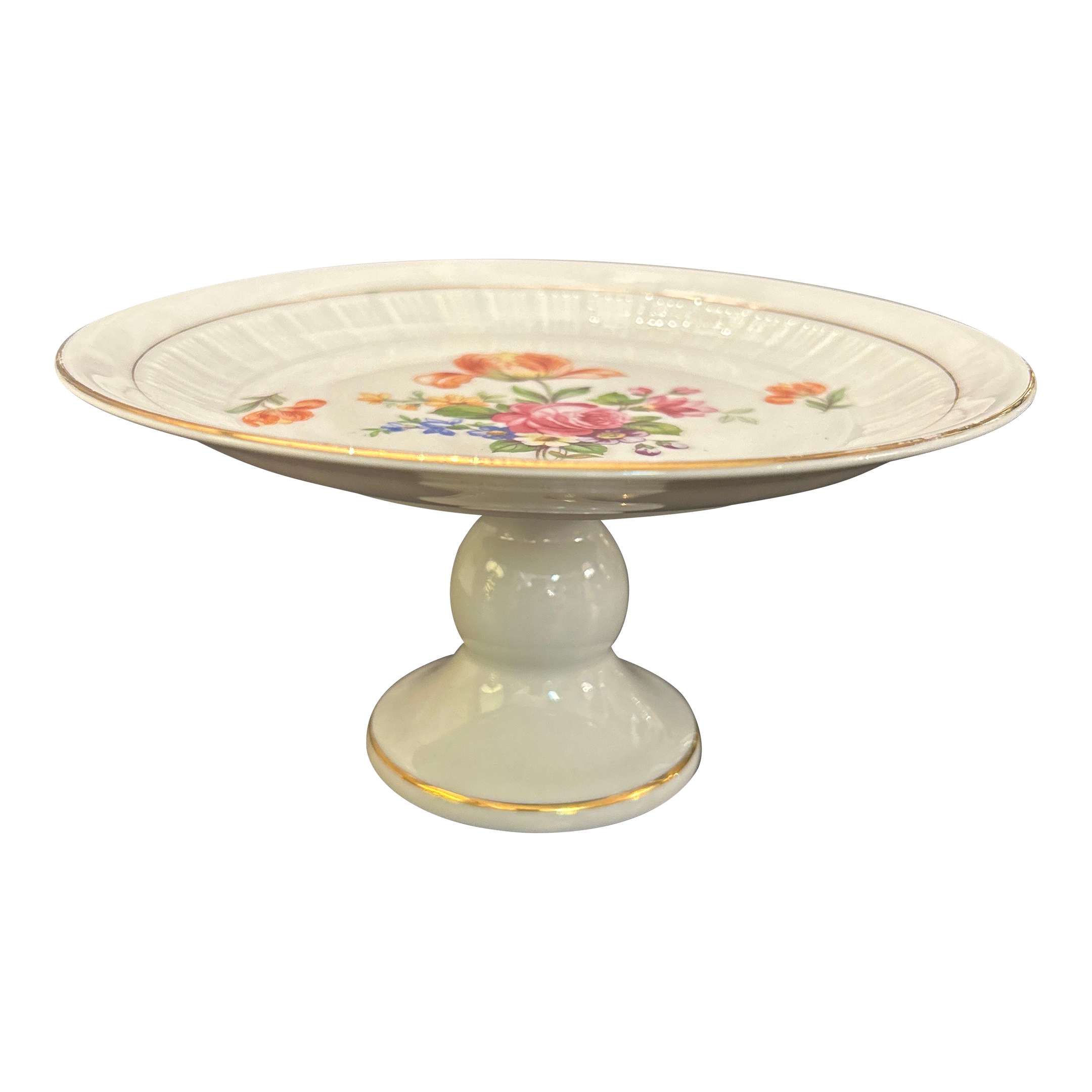 Wagner & Apel Porcelain Ceramic Pedestal Cake Stand Marked