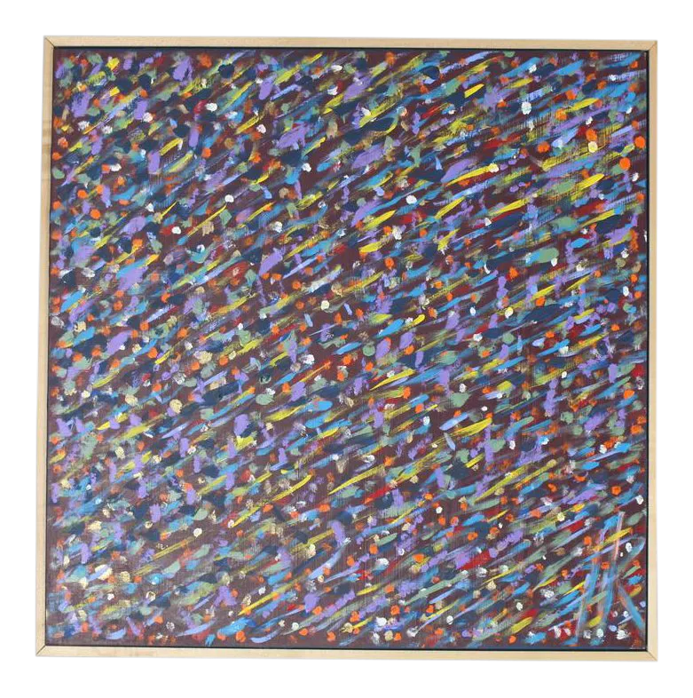Modern Square Abstract Painting by Herman Hershel Kahan Chairish