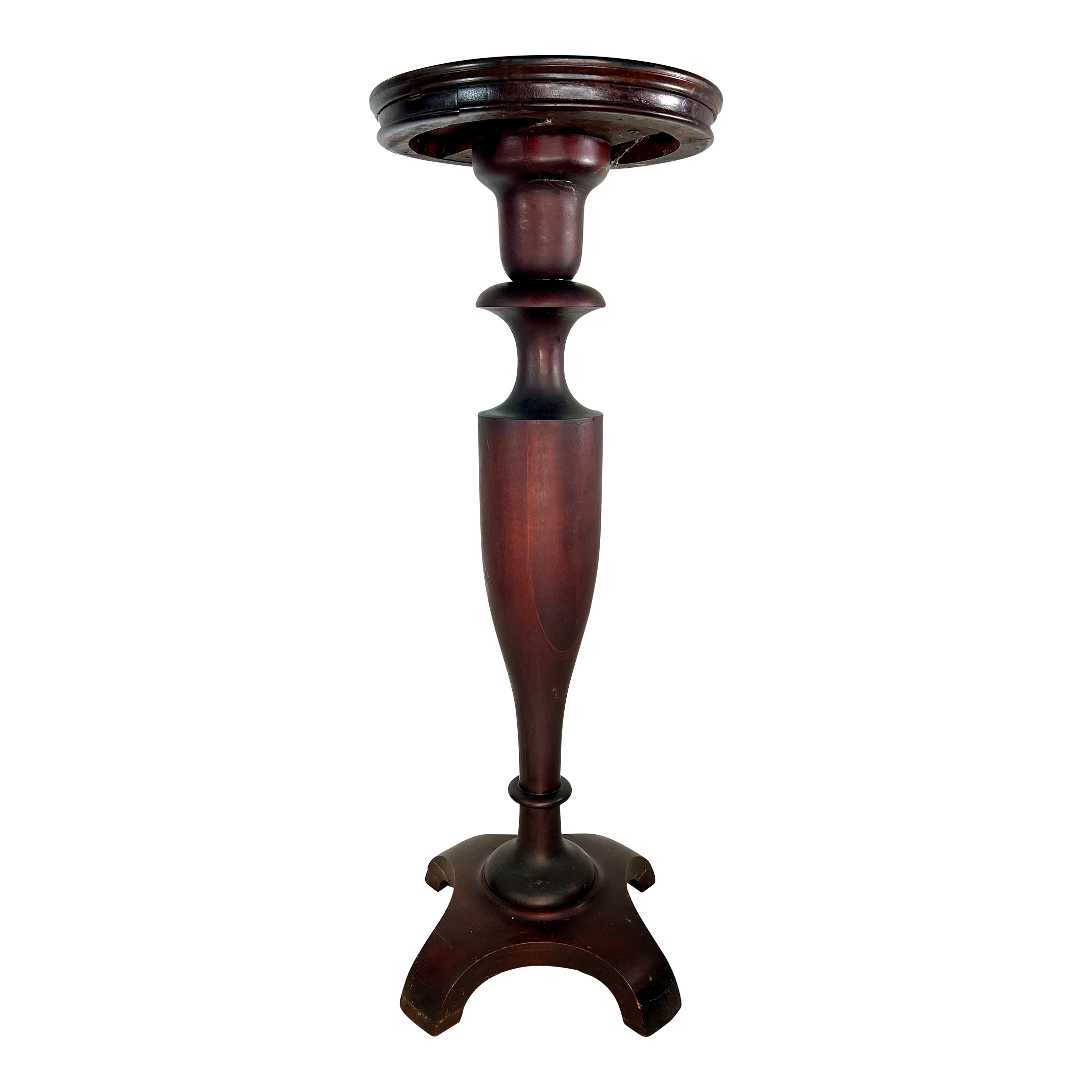 Antique Empire Mahogany Pedestal Plant Stand | Chairish
