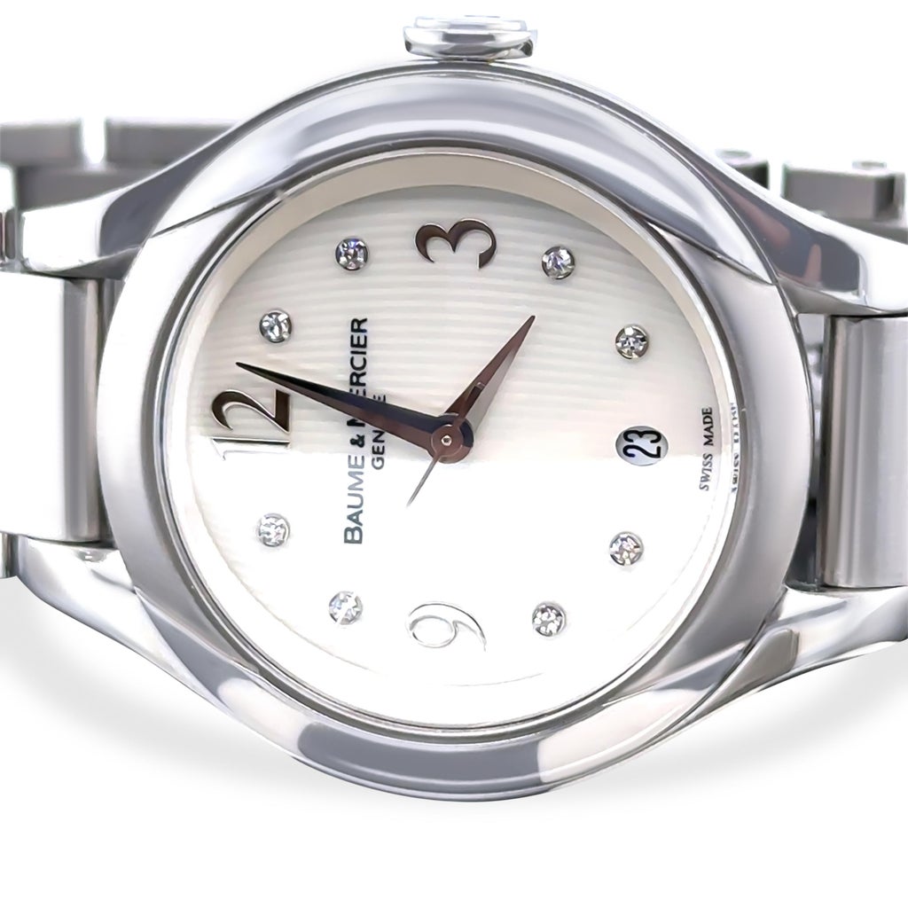 Baume & Mercier Stainless Steel Ilea Diamond Dial Watch 30mm 