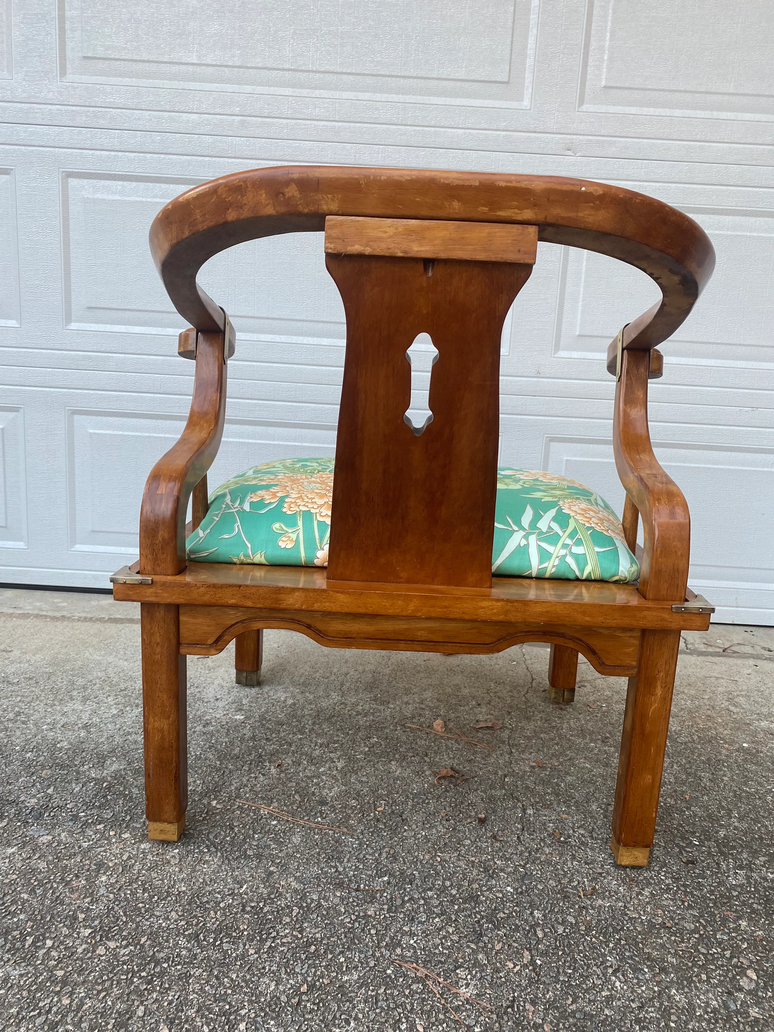 1970's James Mont Style Horseshoe Back Chair by Schnadig