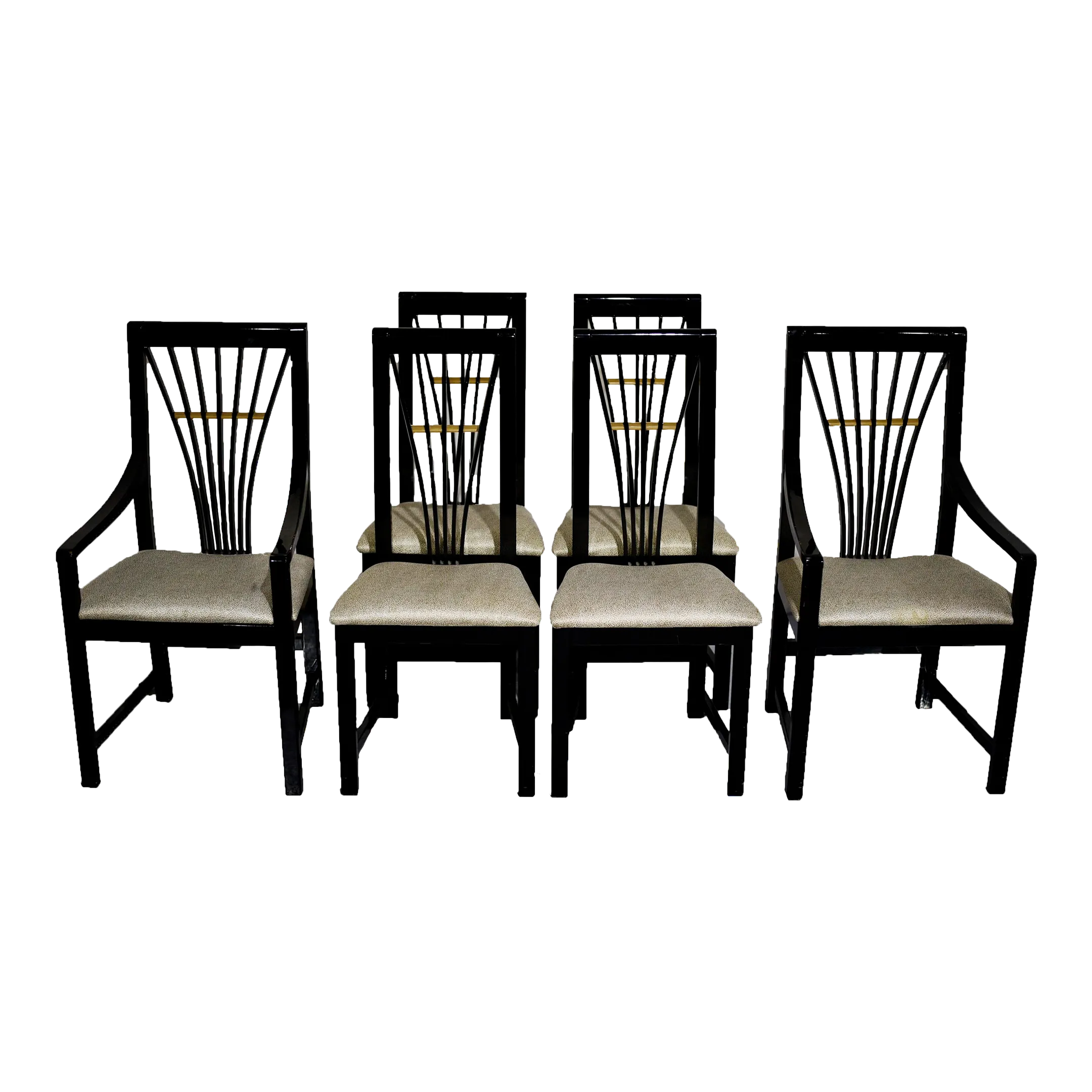 1980 Modern Black Lacquer Dining Chairs Made in Italy Set of 6 Chairish