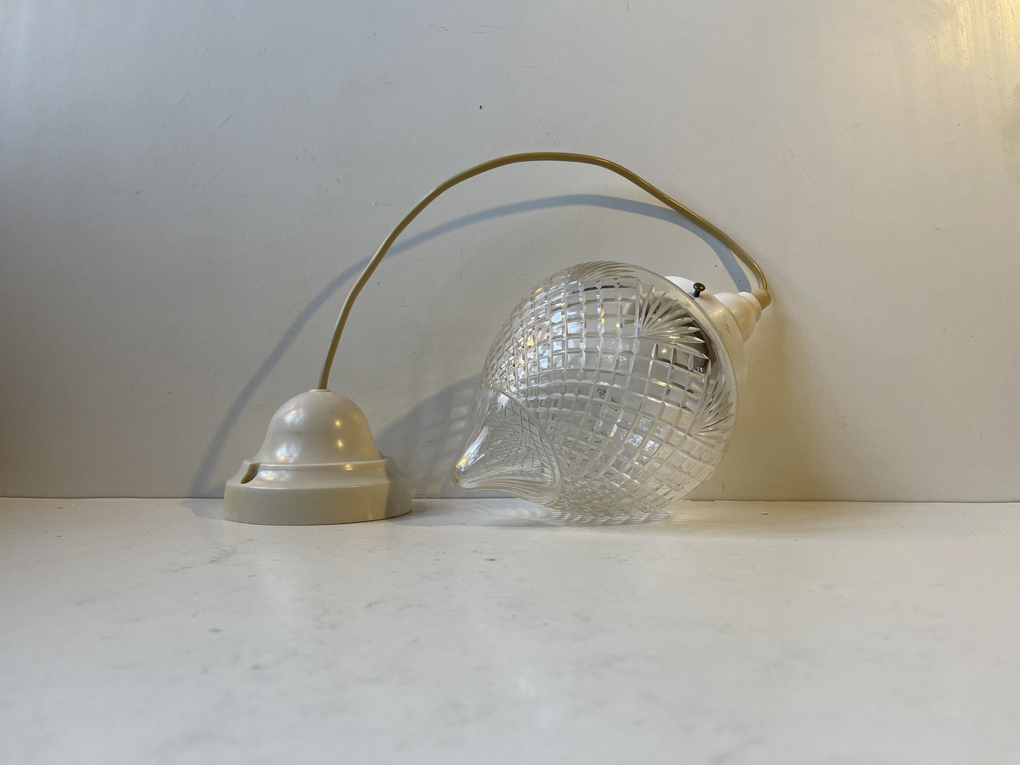 Art Nouveau Jugend Crystal Hallway Pendant Lamp, 1920s