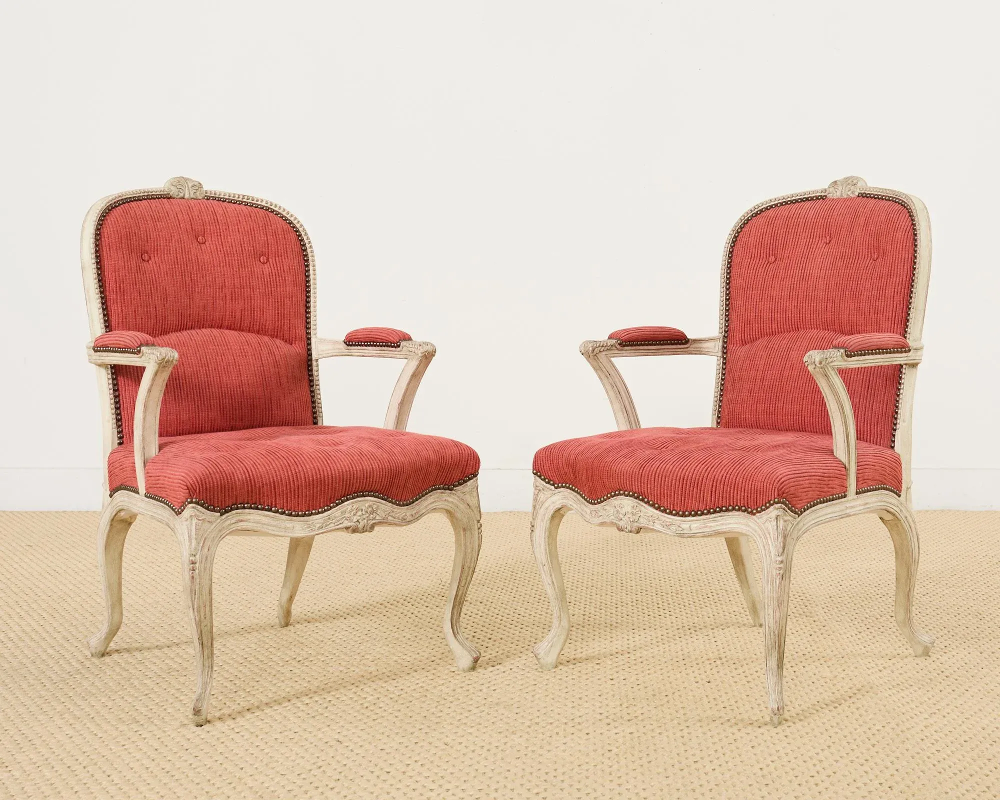 Set of Twelve Country French Provincial Style Painted Dining Chairs