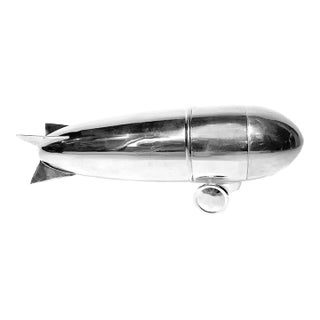 Silver Plate Zeppelin Shaker 飛行船型シェイカー Vintage Art Deco Silver Zeppelin Cocktail Shaker | Chairish