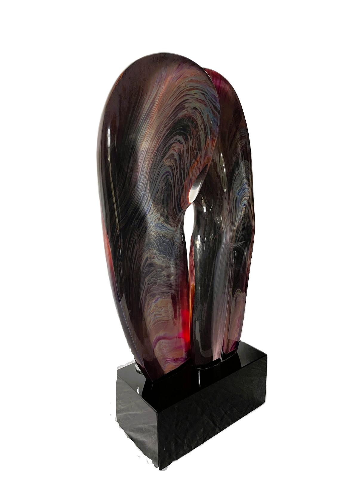 Dino Rosin “Simbosi” Calcedonia Abstract Multicolor Glass Sculpture