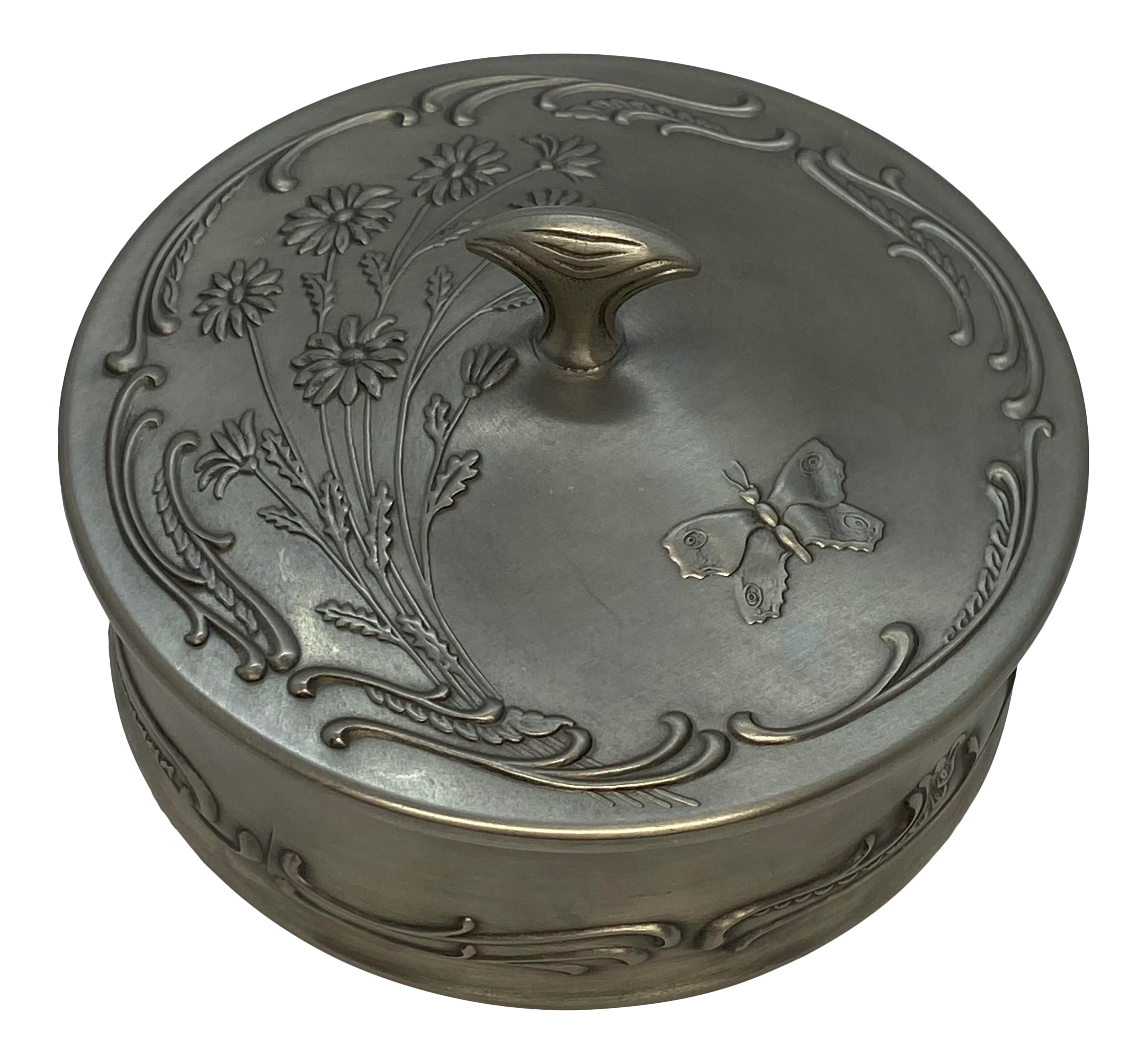 Late 20th Century German Frieling-Zinn 95% Pewter Floral and