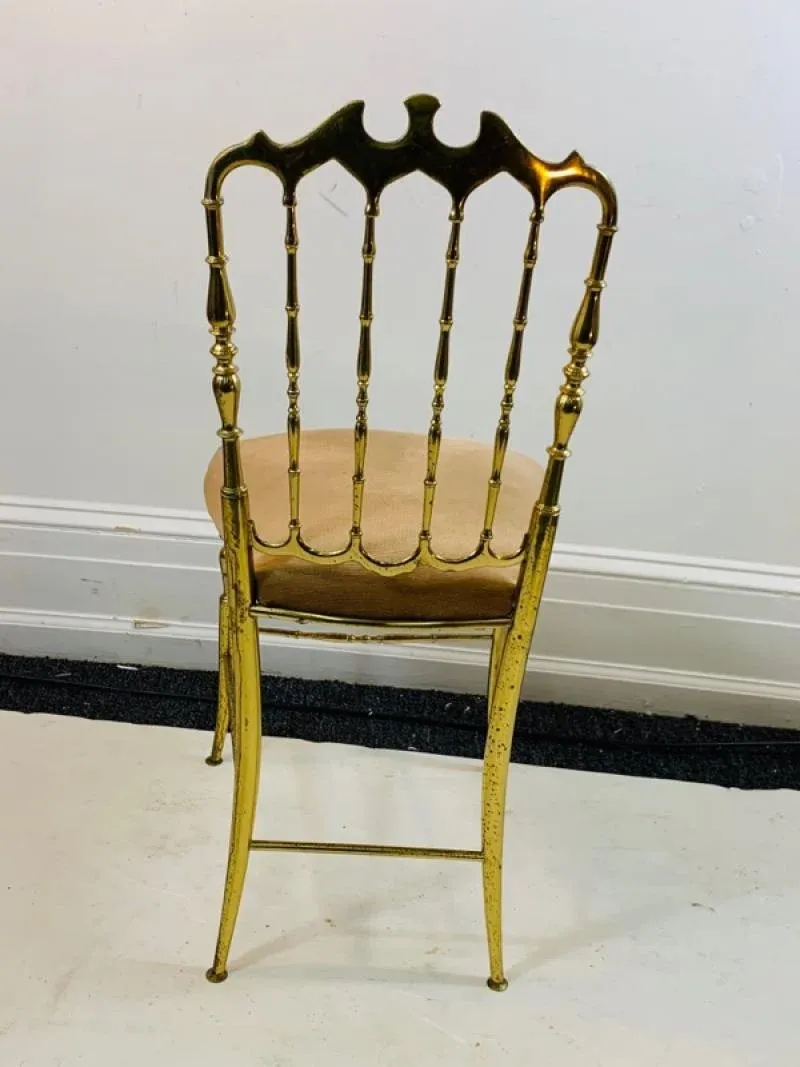 Vintage High Style Brass Chiavari Chairs Chairish