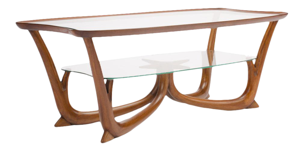 2950s Italian Mahogany Coffee Table With Glass Top Chairish