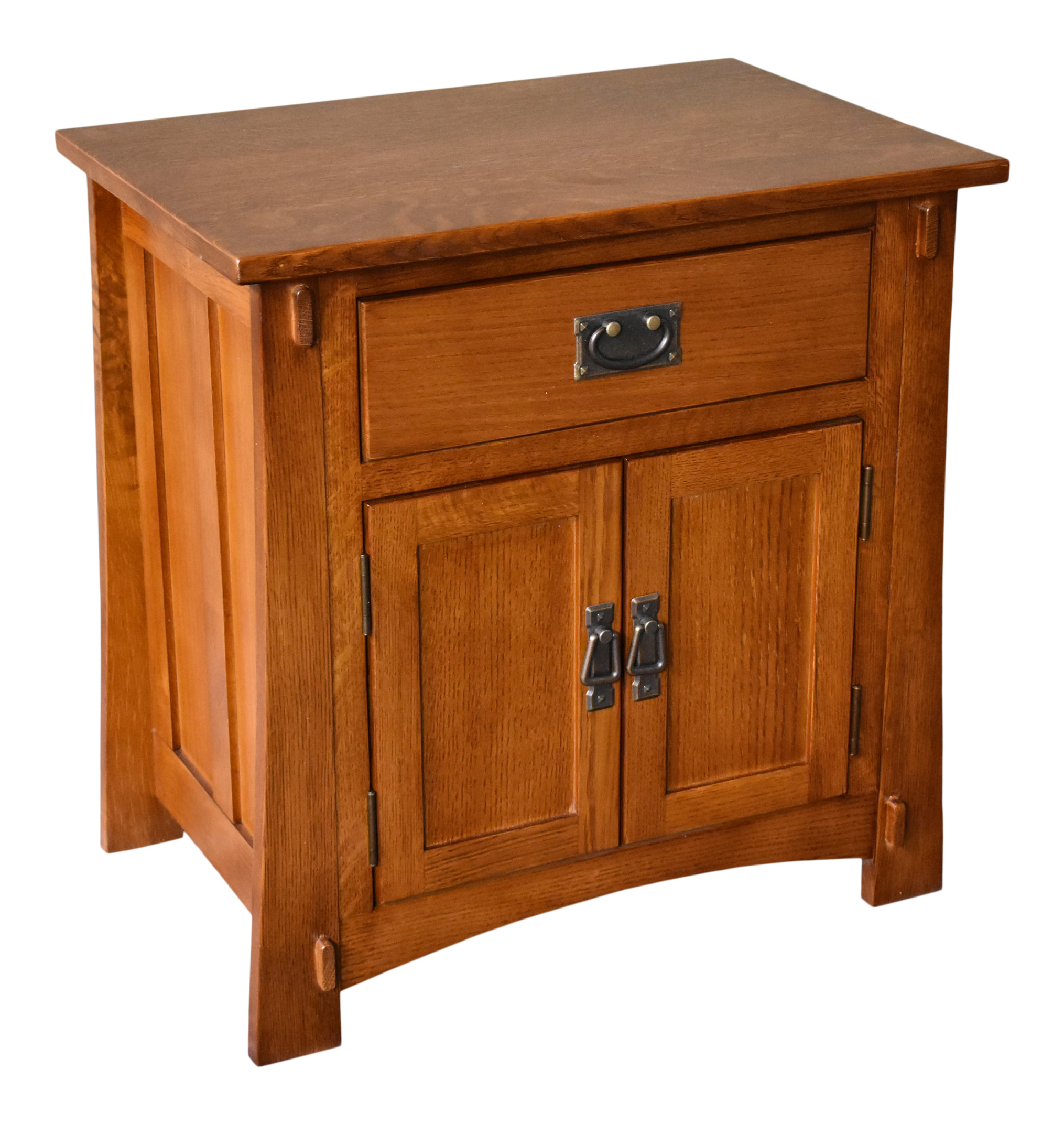 Crafters And Weavers Mission Style Solid Oak Nightstand Michael S Cherry Stain Chairish