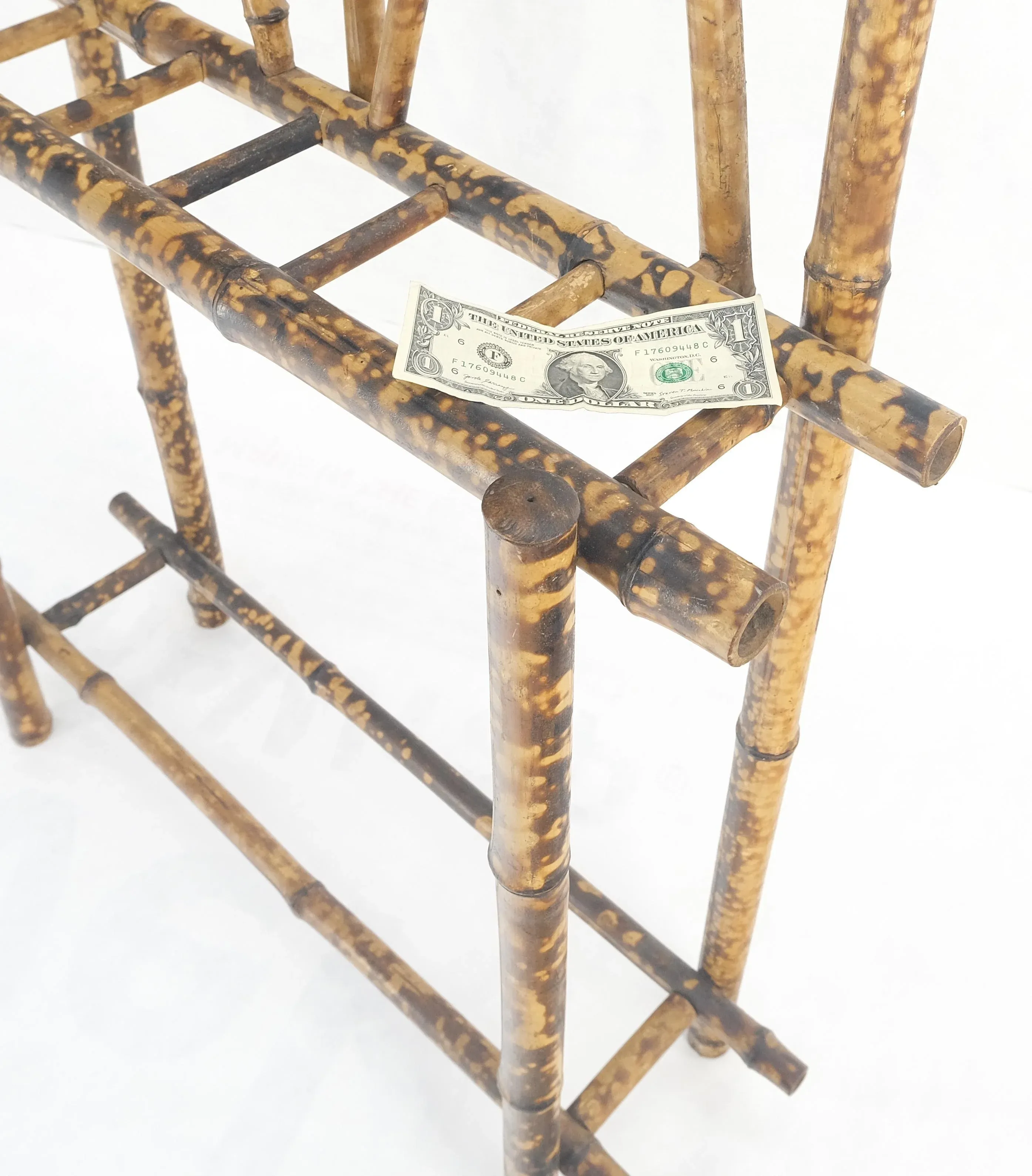 Burnt Bamboo Decorative Wall Coat Rack Mirror Umbrella Stand