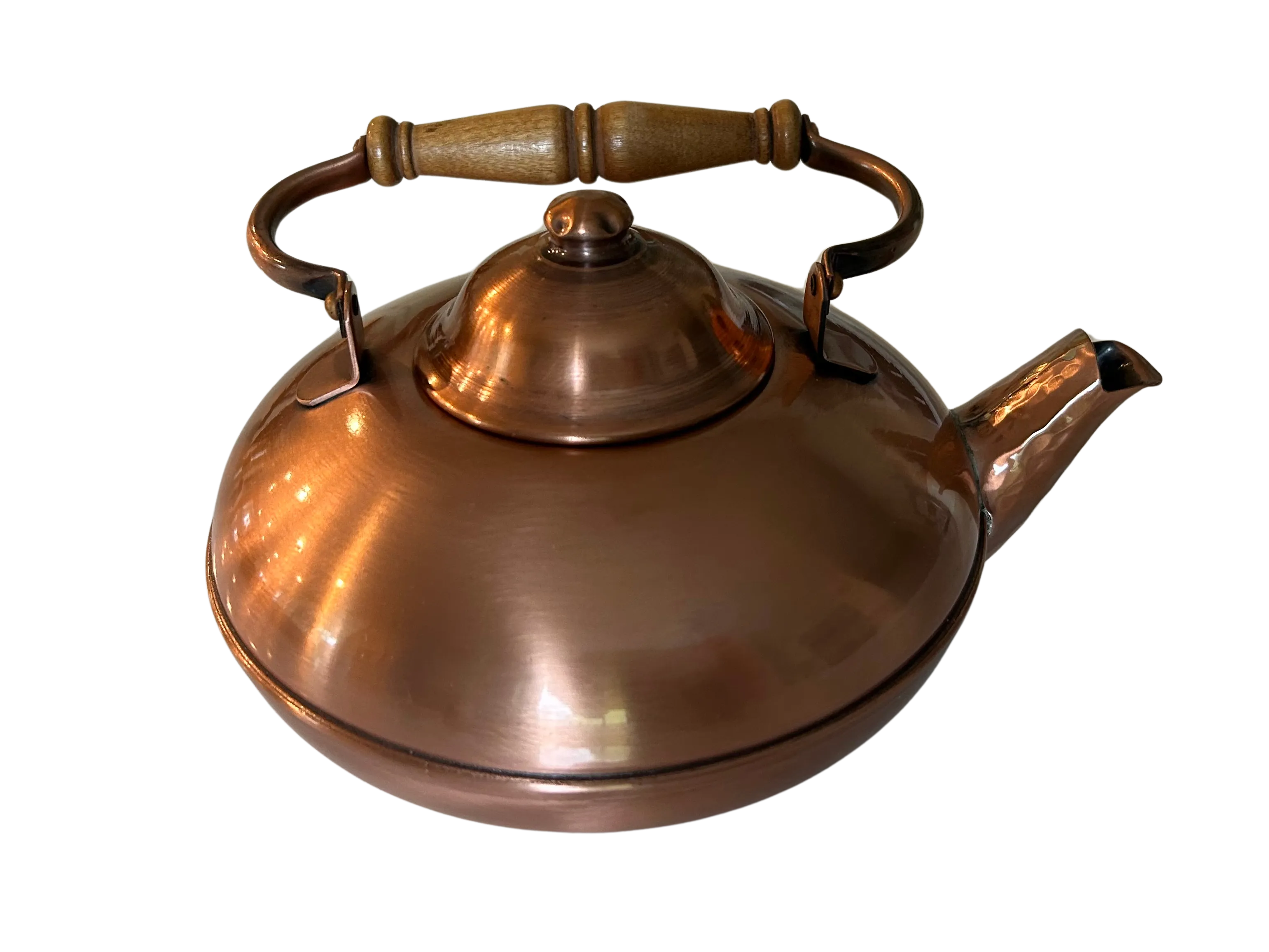 Late 20th Century Copper Tea Pot by Gregorian - Classic Wood