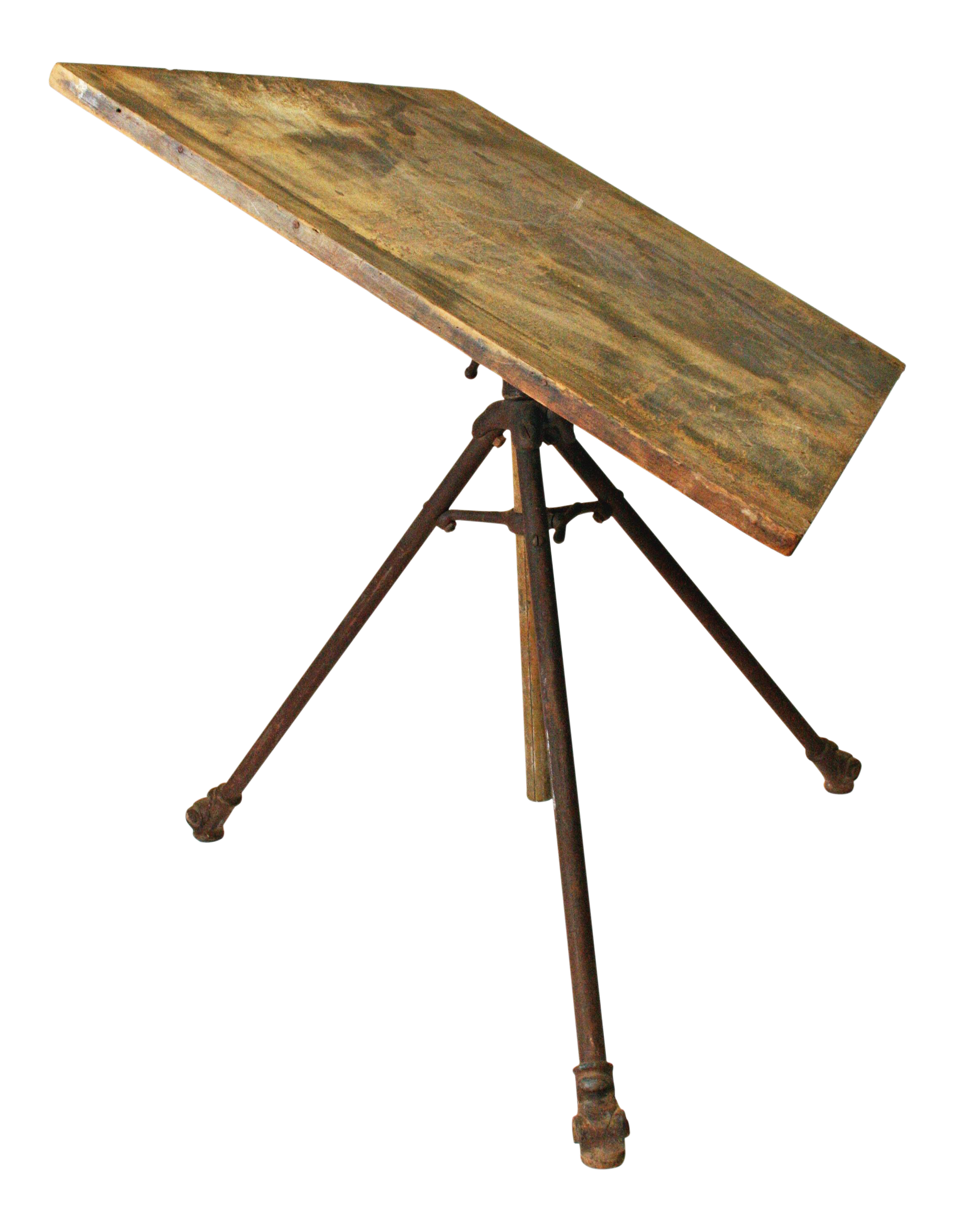 Vintage Industrial Wood & Iron Drafting Table Chairish