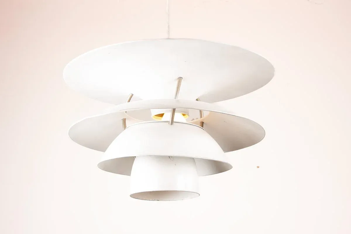 Danish Brushed Metal Charlottenborg Model PH 6 ½ -6V Pendant Light by Poul Henningsen for Louis Poulsen, 1970s