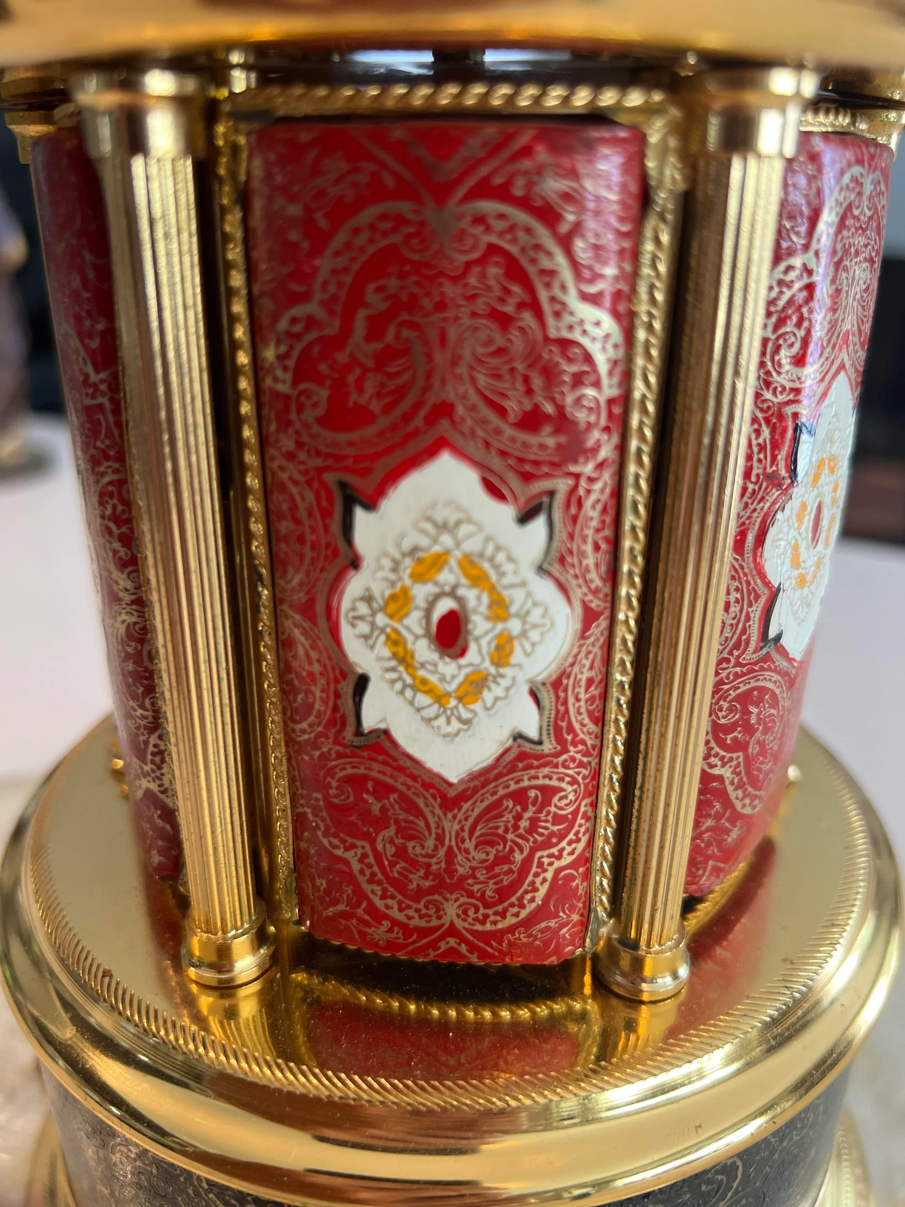 italian music box cigarette holder Brilliant Reuge Carousel And Lipstick/ #171419 Vintage Handcrafted Italian Roman Style